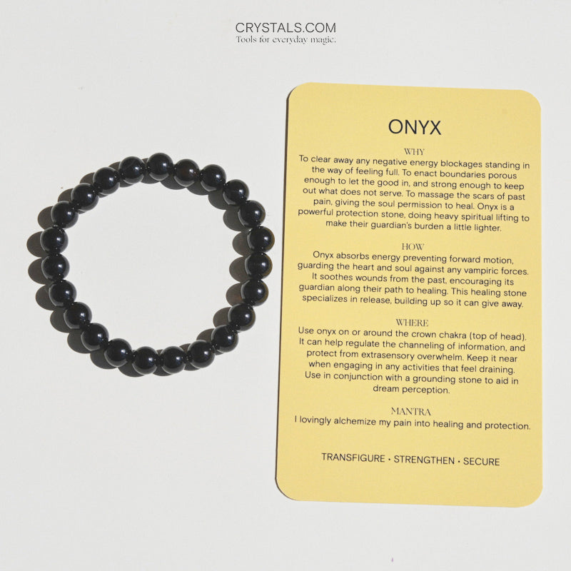 Black Onyx Bracelet for Protection - Natural Stone Jewelry for Men & Women - Perfect for Meditation, Healing & Spiritual Energy
