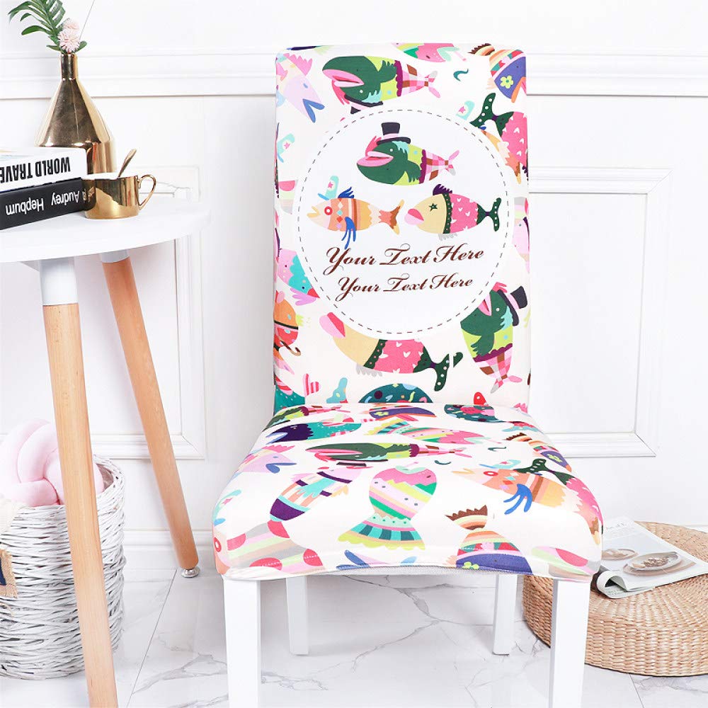 Stretchable Spandex Dining Chair Covers with Cute Fish Print - Elastic Seat Covers for Restaurants, Weddings & Holiday Decor (1 Piece) | Perfect for Christmas, Banquets, Hotels & Home Dining
