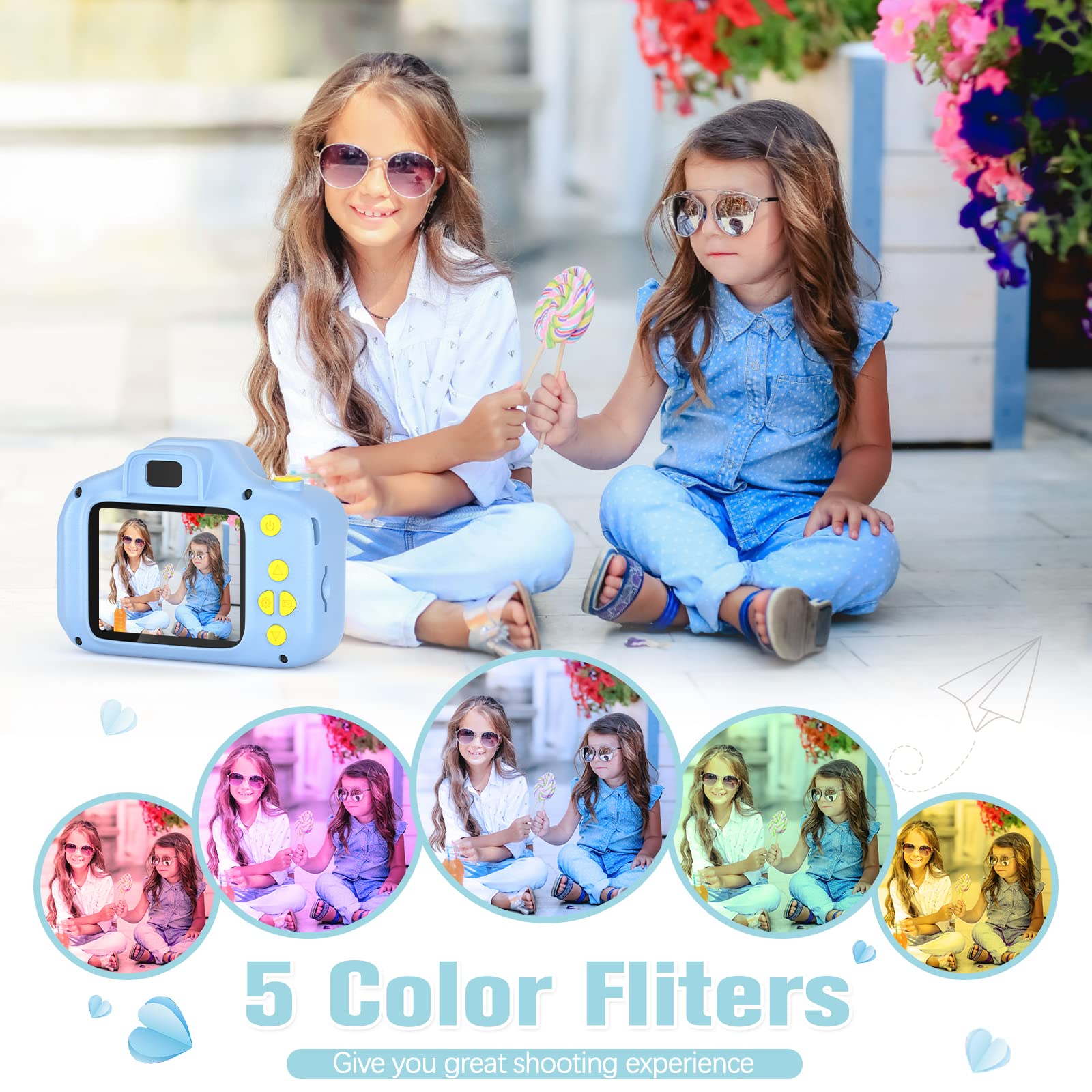 VATENIC Kids Digital Camera 1080P HD with 2inch Screen & 32GB SD Card - Best Birthday Gift Toy for Boys Girls Ages 3-10 - Perfect for Indoor/Outdoor Play, Travel, and Creative Photography (Blue)
