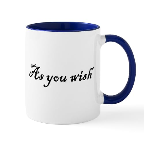 White/Navy Inside - As You Wish Mugs