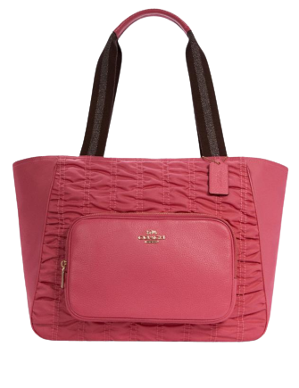 Coach Court Tote Bag with Ruching Detail - Stylish Leather Handbag for Women, Perfect for Work, Travel & Everyday Use