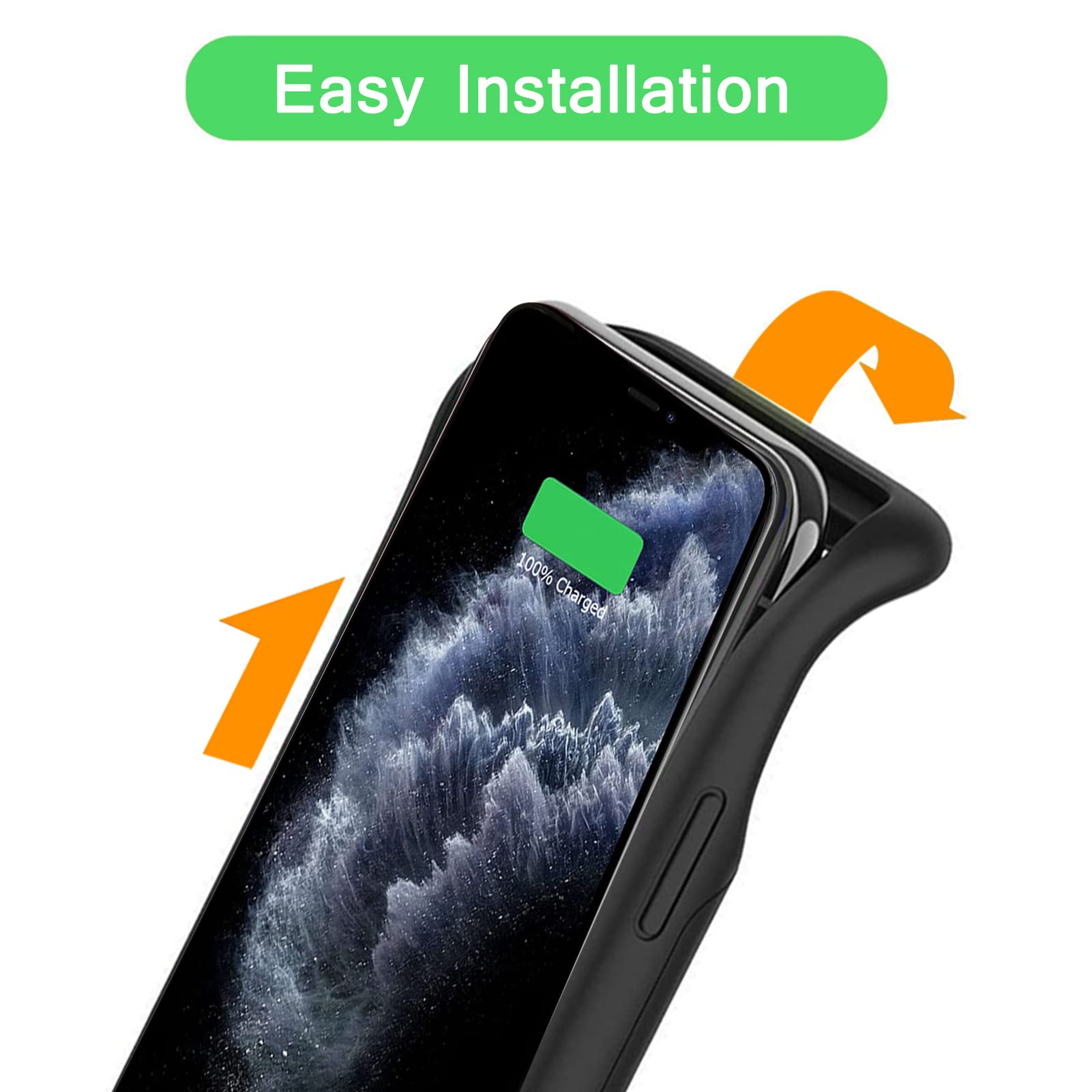 **10800mAh Wireless Charging Case for iPhone 12 Pro Max (6.7 inch) - High Capacity Portable Battery Case with Qi Wireless Charging - Extended Battery Charger Case (Black) | Perfect for Travel, Work & Daily Use**