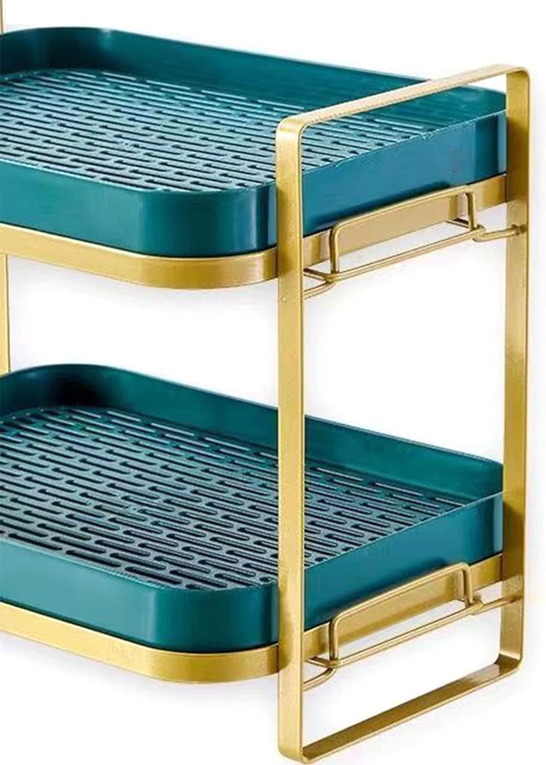 2 Tier Cup Drying Rack with Drain Tray - Space Saving Countertop Mug Holder & Kitchen Organizer for Glasses, Tumblers, Teacups - Perfect for Small Kitchens, Coffee Bars & Dish Drying Stations