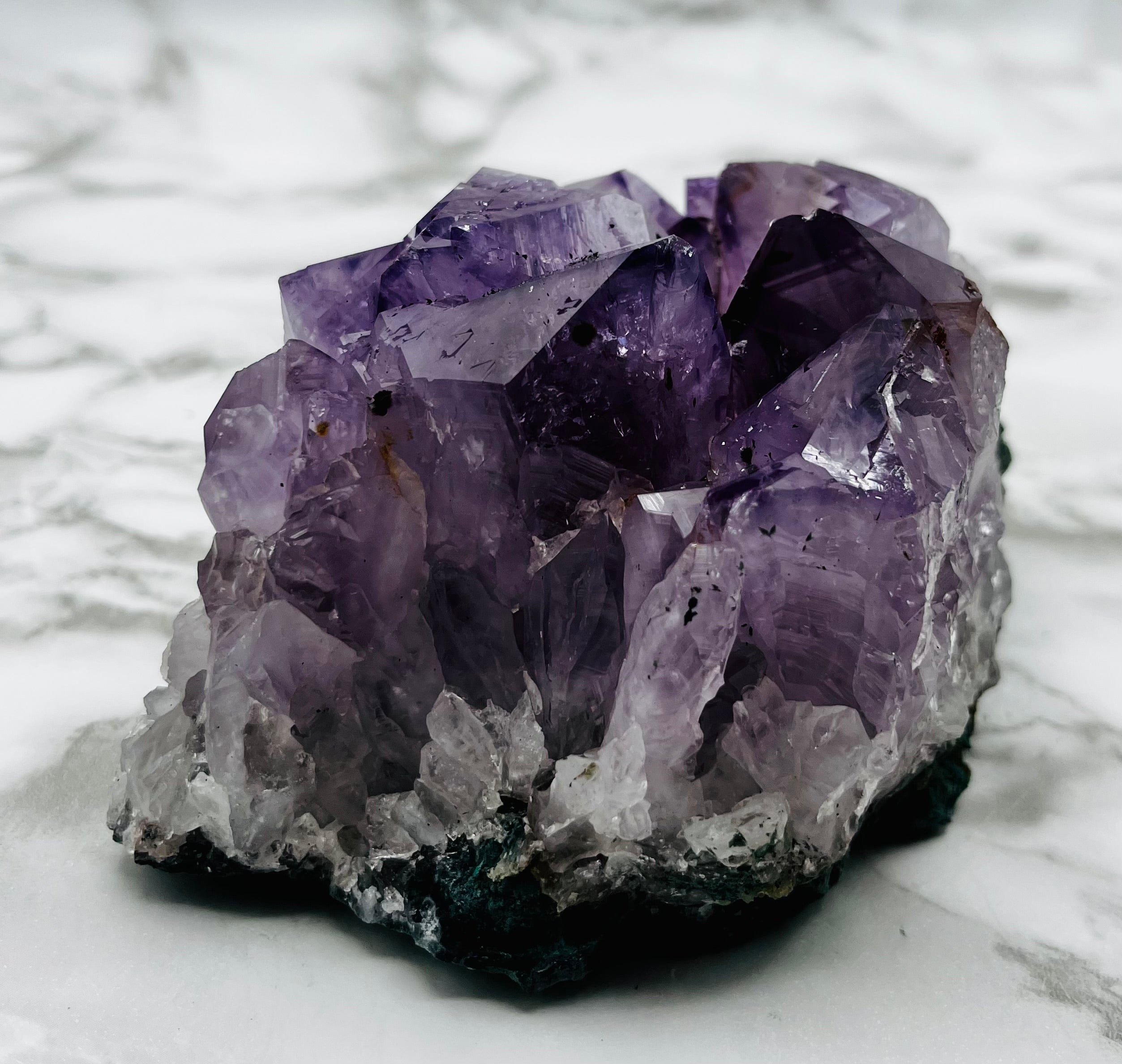 Natural Amethyst Cluster Specimen - Raw Purple Crystal Healing Stone for Meditation, Home Decor & Spiritual Gifts