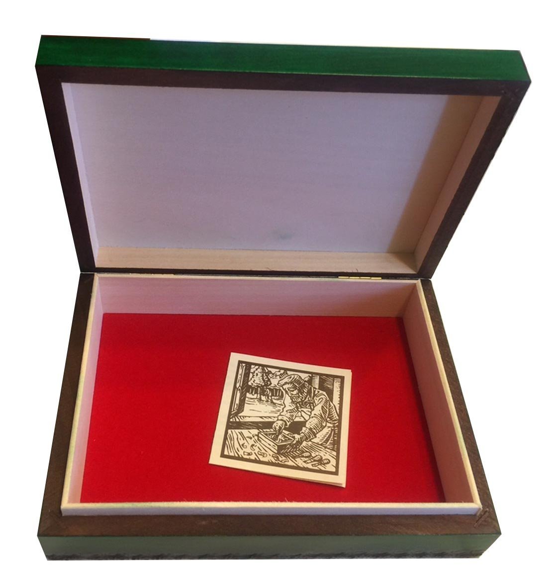 Handcrafted Celtic Cross Irish Green Wooden Keepsake Box with Brass Inlay - Perfect for Jewelry Storage, Home Decor & Gift Giving