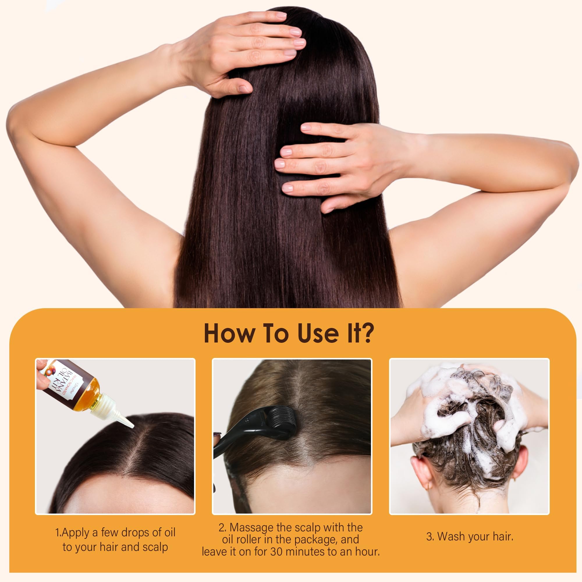 Organic Batana Oil for Hair Growth & Thickening - Natural Hair Oil with Vitamins for Fuller, Healthier Hair - Perfect for Dry, Damaged Hair & Scalp Care