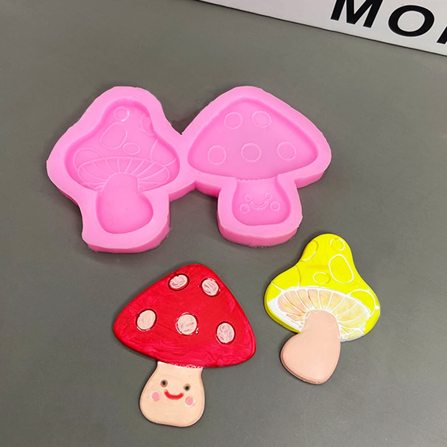 5PCS Mushroom Silicone Molds for Resin Jewelry Making - Epoxy Pendant Molds with Holes & Earring Hooks - DIY Craft Supplies for Necklaces, Earrings & Keychains (Perfect for Handmade Gifts & Boho Accessories)