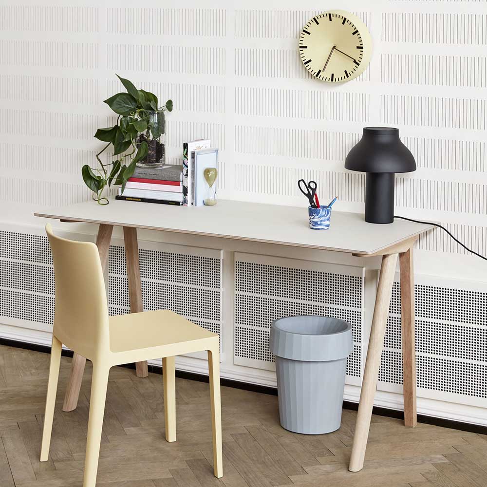 HAY Shade Bin 14L - Minimalist Waste Basket for Home & Office | Off-White Trash Can with Lid for Bedroom, Bathroom & Kitchen Organization