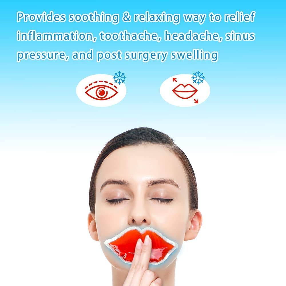 4 Pack Reusable Gel Lip Ice Packs for Lip Filler Recovery, Swelling Relief & Pain Management - 5.8