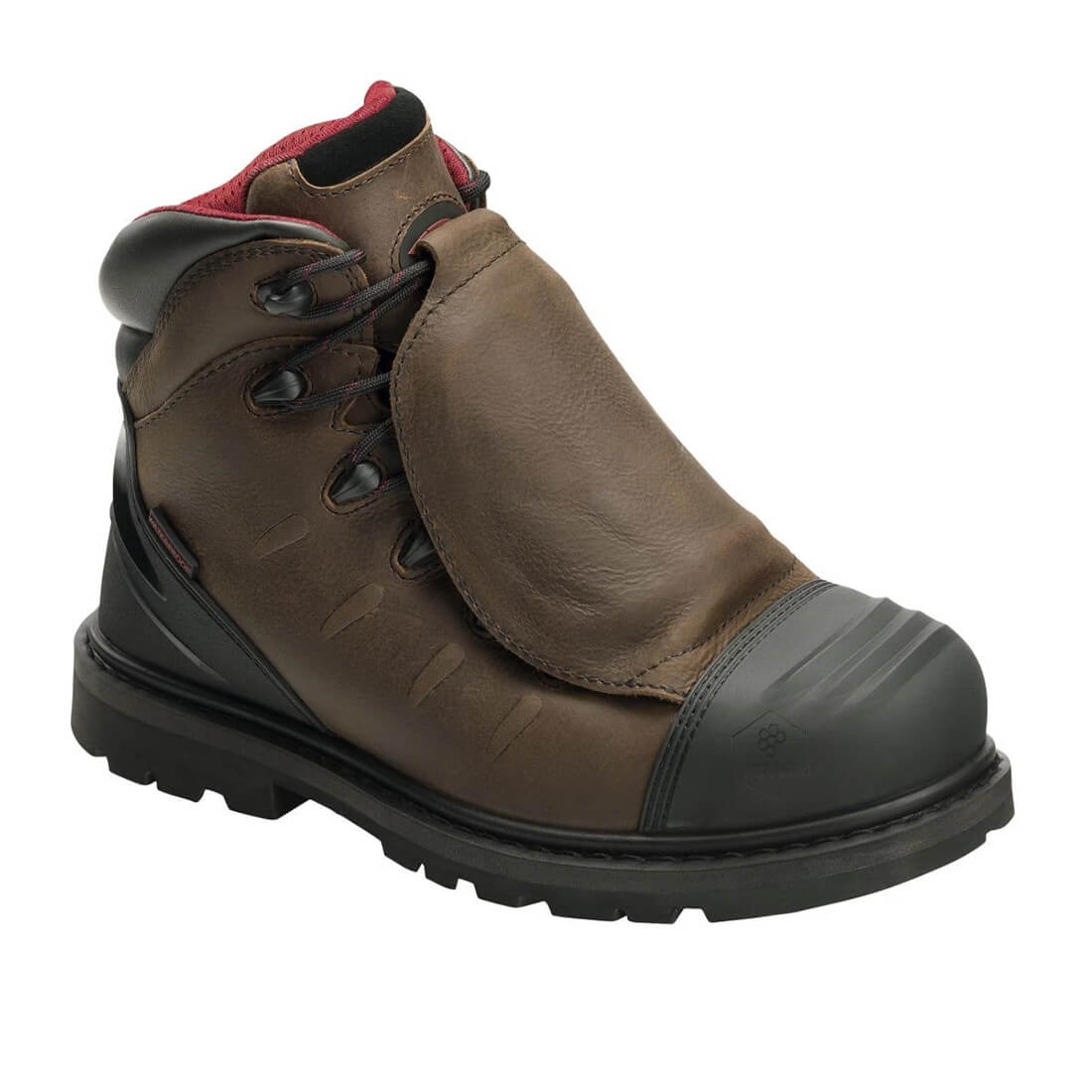 Waterproof Steel Toe Work Boots for Men - Hammer Met Guard Carbon Toe Safety Shoes, Chocolate Brown - Ideal for Construction, Warehouse & Outdoor Work