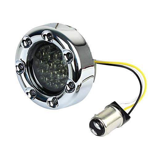 Eagle Lights 2 Inch Infinity Beam LED Turn Signal Kit for Harley Davidson - Chrome 1157 Front & 1156 Rear with Running Light Ring - Perfect for Night Riding & Custom Motorcycle Upgrades