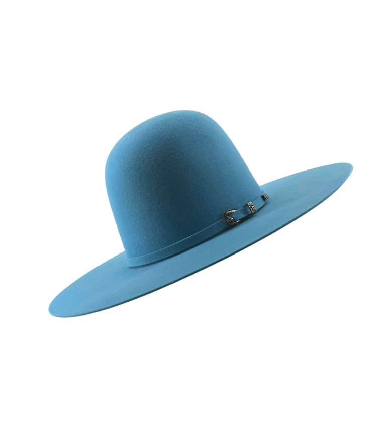 Rock'em 4X Sky Blue Open Crown Felt Cowboy Hat for Men - Western Rodeo, Country Music Festivals & Outdoor Adventures