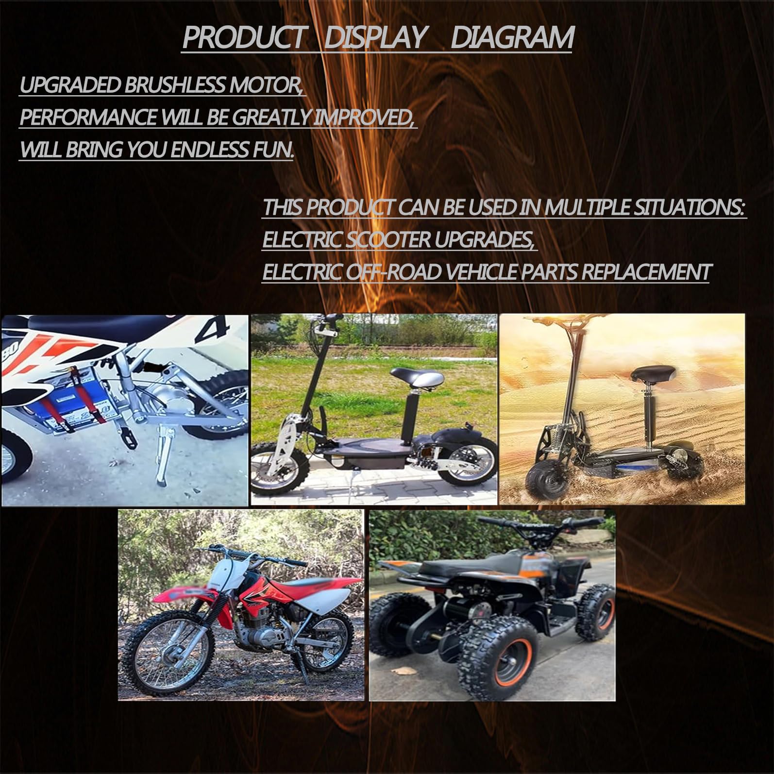 72V 3000W Brushless DC Motor for Electric Scooters, Dirt Bikes & Go Karts - High Speed 6700RPM with Temperature Sensor - Perfect for Off-Road, Commuting & DIY Electric Vehicle Projects
