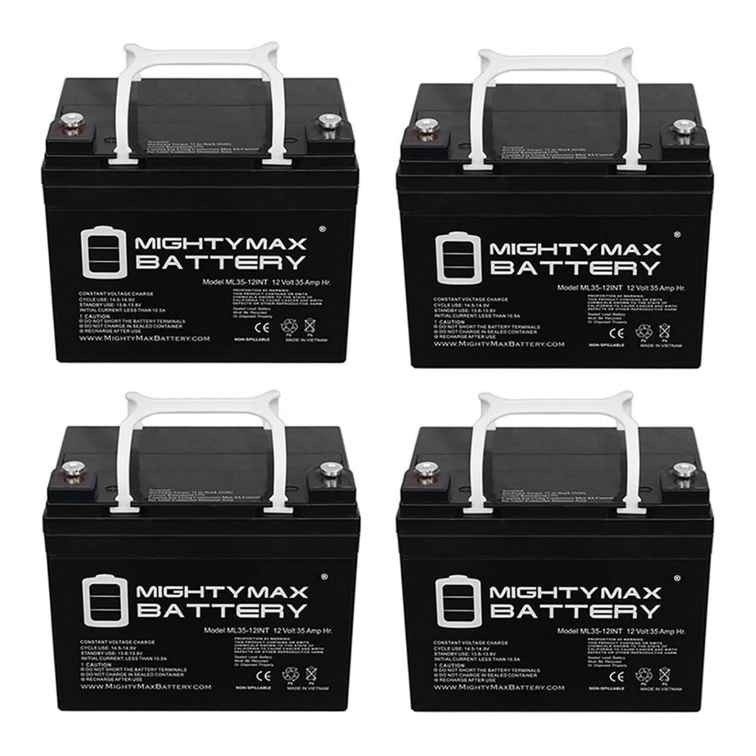 Mighty Max 12V 35AH Rechargeable Deep Cycle Battery - Replacement for Bright Way BW 12260-4 Pack - Perfect for Solar Power Systems, Marine, RV, and Off-Grid Applications