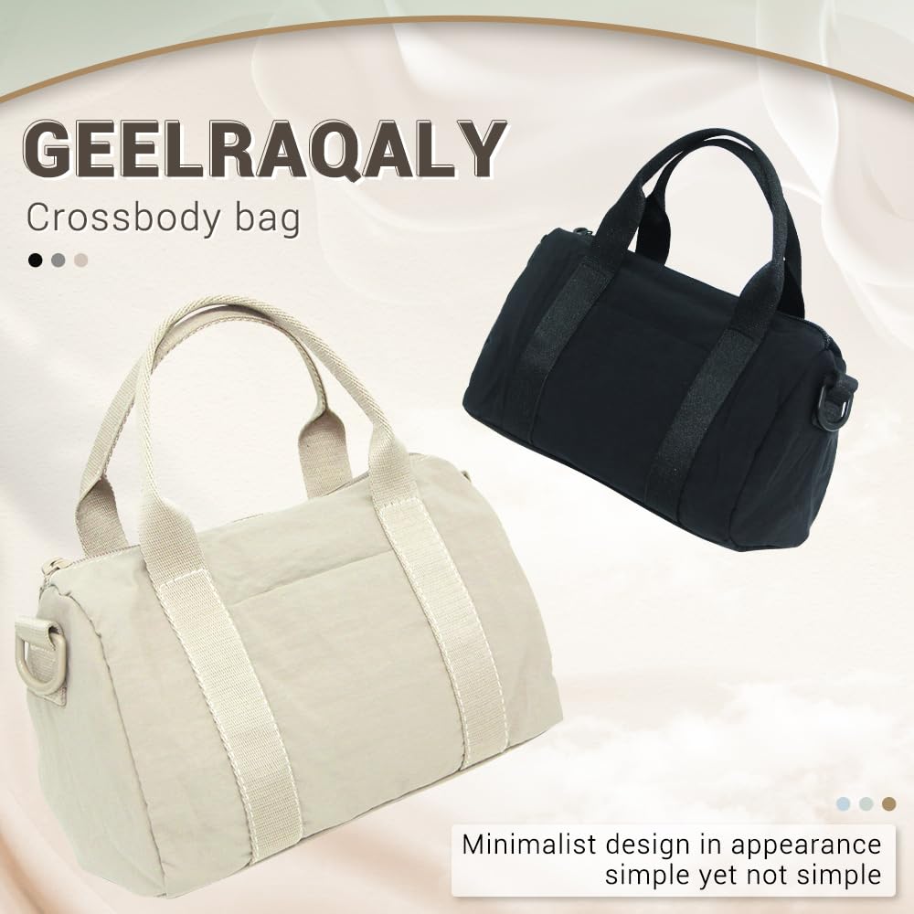 Geerlaqaly Small Gym Bag for Women - Wrinkled Nylon Sports Duffel - Perfect for Fitness, Swimming & Yoga - Lightweight Handheld Workout Bag for Gym, Travel & Everyday Use