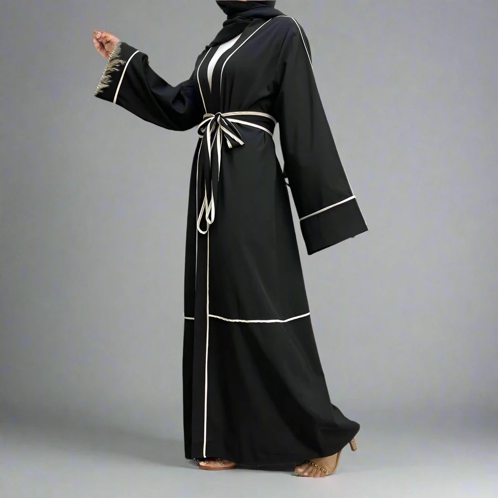 Elegant Muslim Women's Open Cardigan Abaya Dress #231679 - Perfect for Prayer, Modest Fashion & Everyday Wear