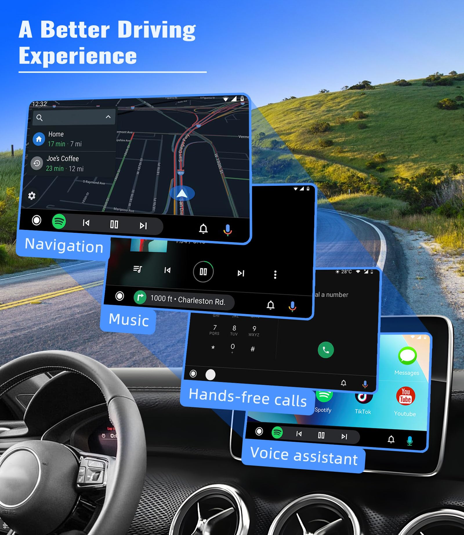 Wireless Android Auto Car Adapter - Plug & Play for OEM Factory Radios | Fast & Stable Connection | Perfect for Commuting, Road Trips & Hands-Free Driving