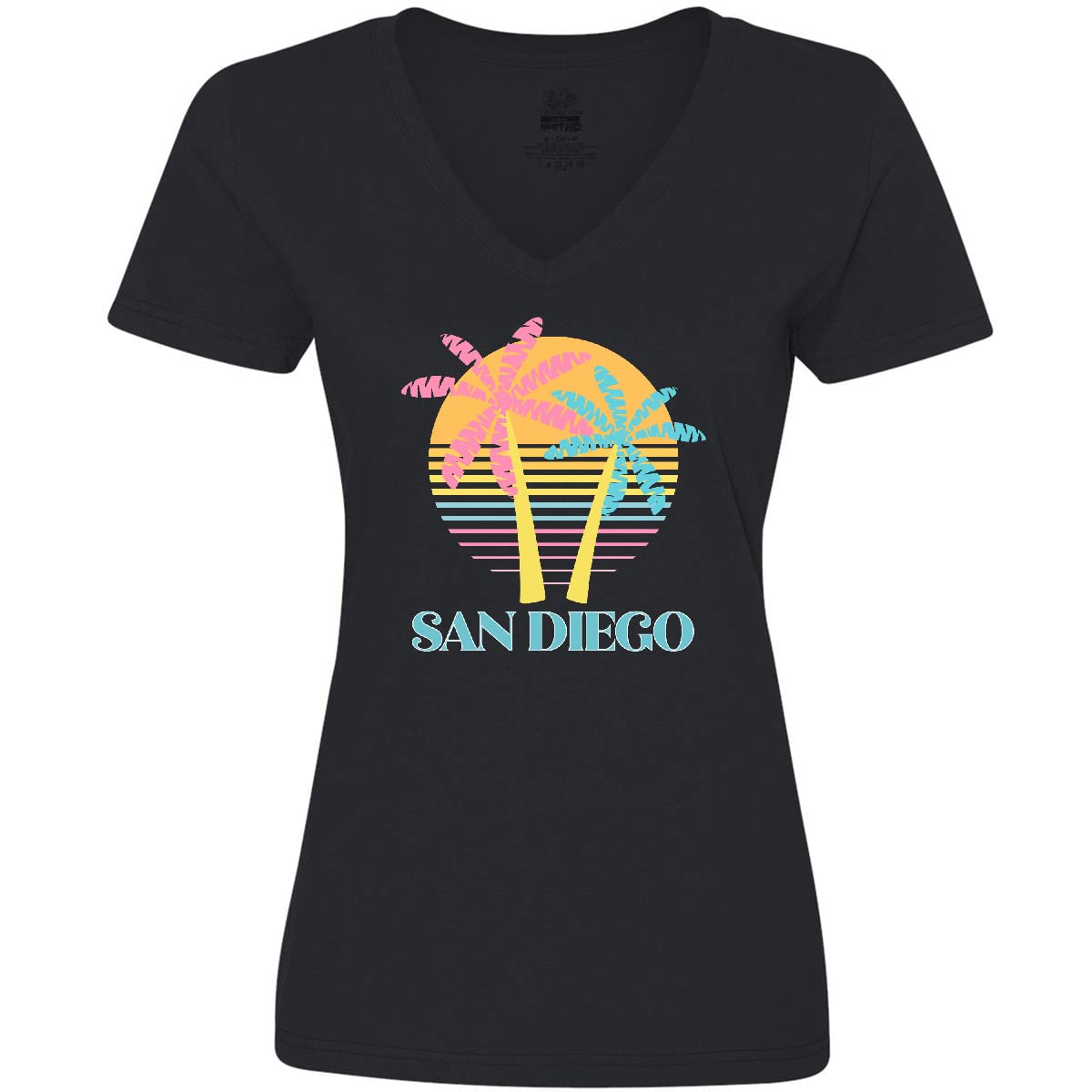 Inktastic San Diego California Beach Vacation Women's V-Neck T-Shirt - Comfortable Casual Tee for Summer Travel, Beach Outings & Relaxing Vacations