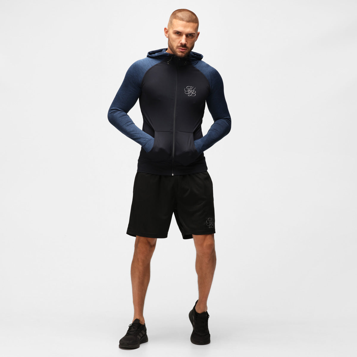 TKB Men's Navy Melange Zip-Up Hoodie - Comfortable & Stylish Casual Wear for Everyday Outfits and Outdoor Activities