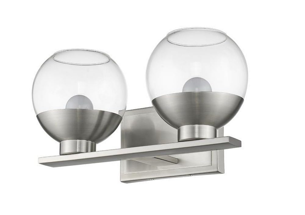 Z-Lite 1924-2V-CH-LED 2-Light Chrome Vanity Light Fixture for Bathroom & Dressing Room Makeup Mirror Lighting