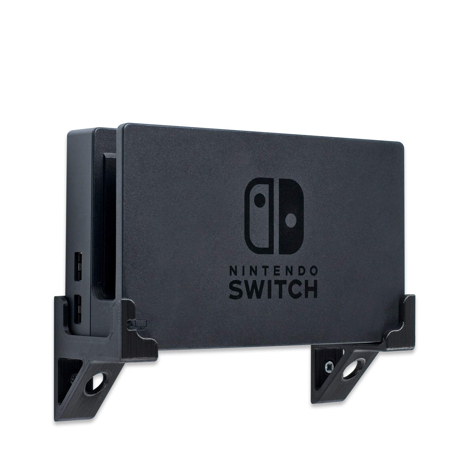 P3D-Lab Wall Mount Bracket for Nintendo Switch Dock - Secure & Durable Black Console Holder - UK Made with 3-Year Warranty - Perfect for Gaming Room, Bedroom, or Office Setup