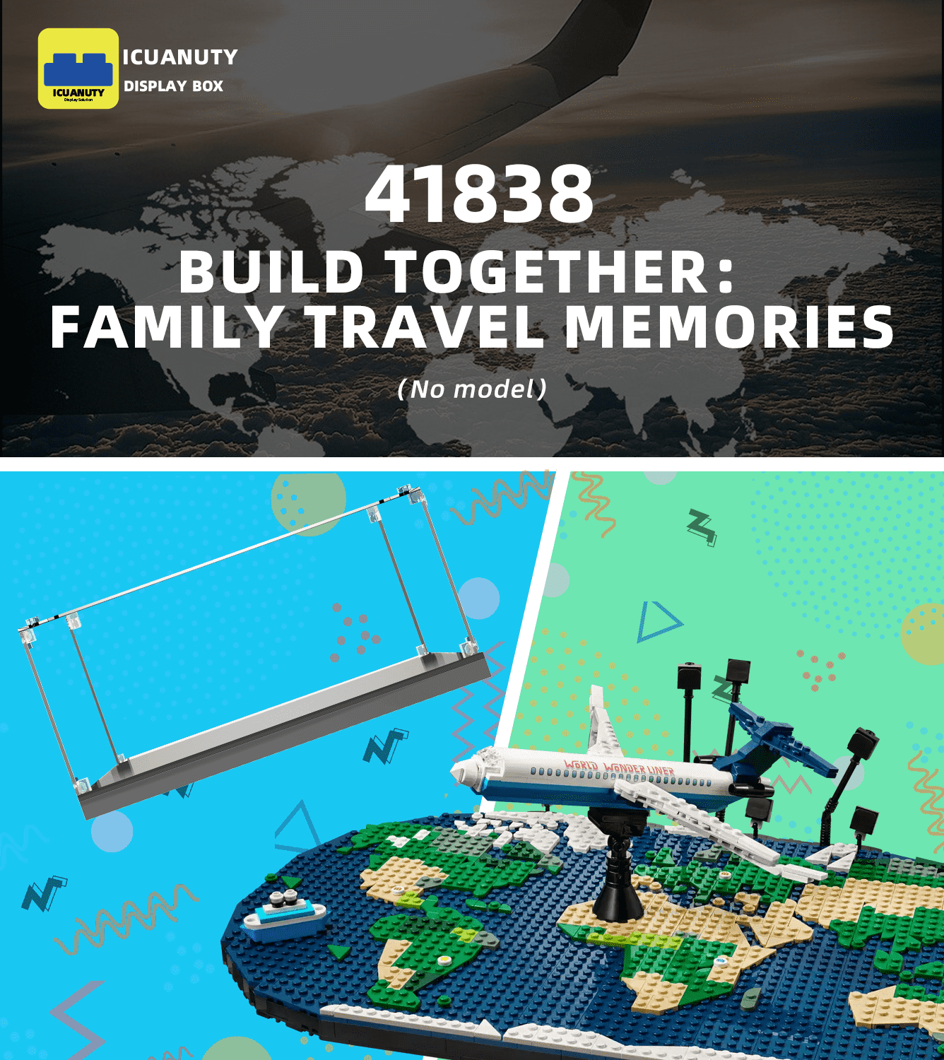 LEGO Navigation Footprint Map 41838 Display Case - Premium Acrylic Showcase for Collectible LEGO Sets - Perfect for Home Decor, Office Display & Gift Giving