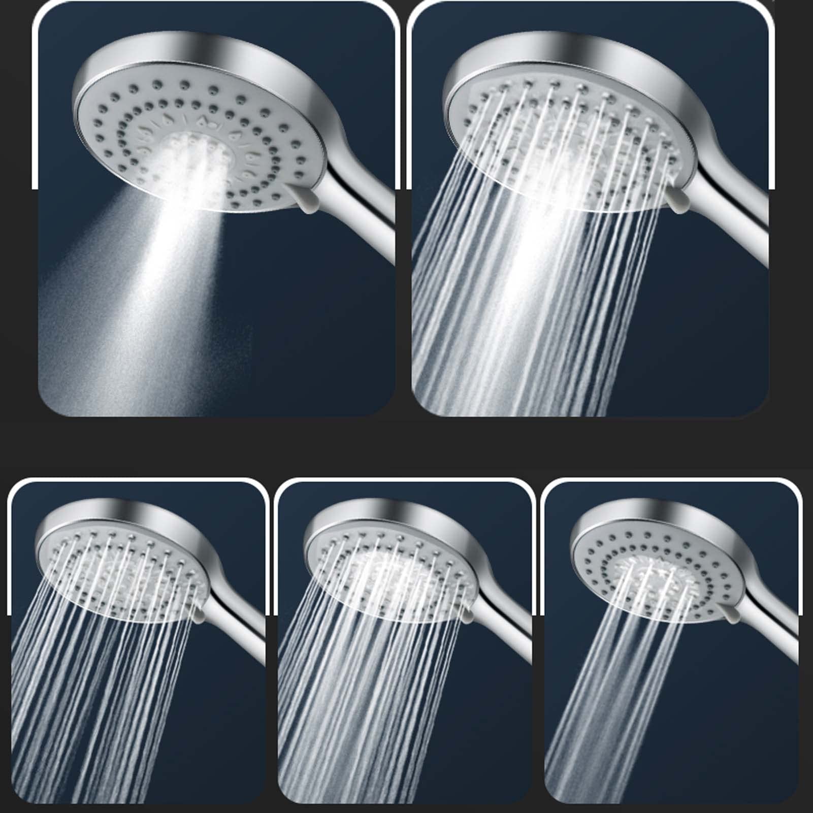 High Pressure Shower Head with Handheld - 5 Spray Settings Detachable Spa Showerhead for Relaxing Massage (Chrome) | Perfect for Bathroom Upgrade & Water Saving