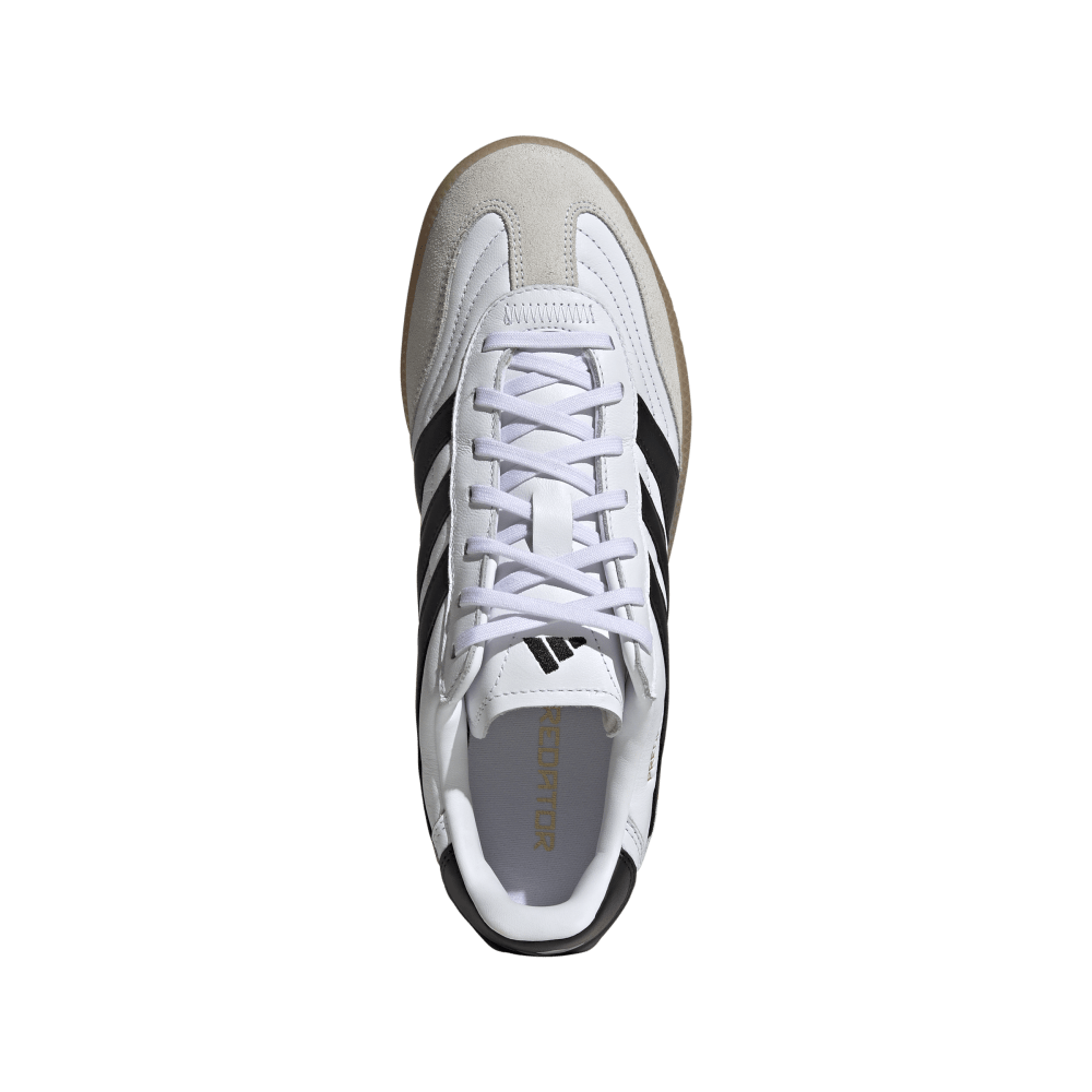 Adidas Predator Freestyle IN Indoor Soccer Shoes for Men - White/Core Black/Gold Metallic - Lightweight Football Cleats for Indoor Training & Futsal Matches