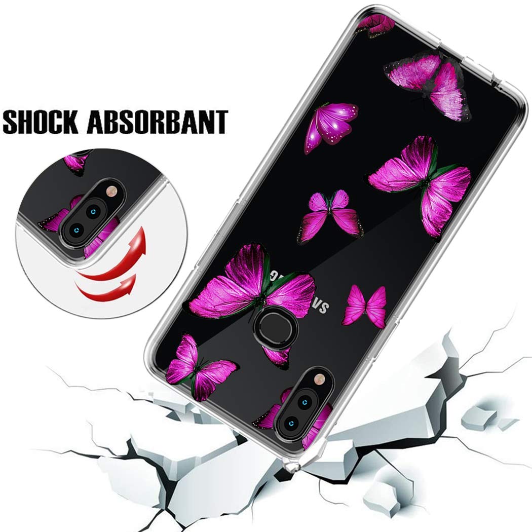 Samsung Galaxy A10S Phone Case - Cute Clear Slim Shockproof TPU Rubber Protective Cover with Butterfly Pattern for Girls & Women | Perfect for Everyday Use, Work, and Travel
