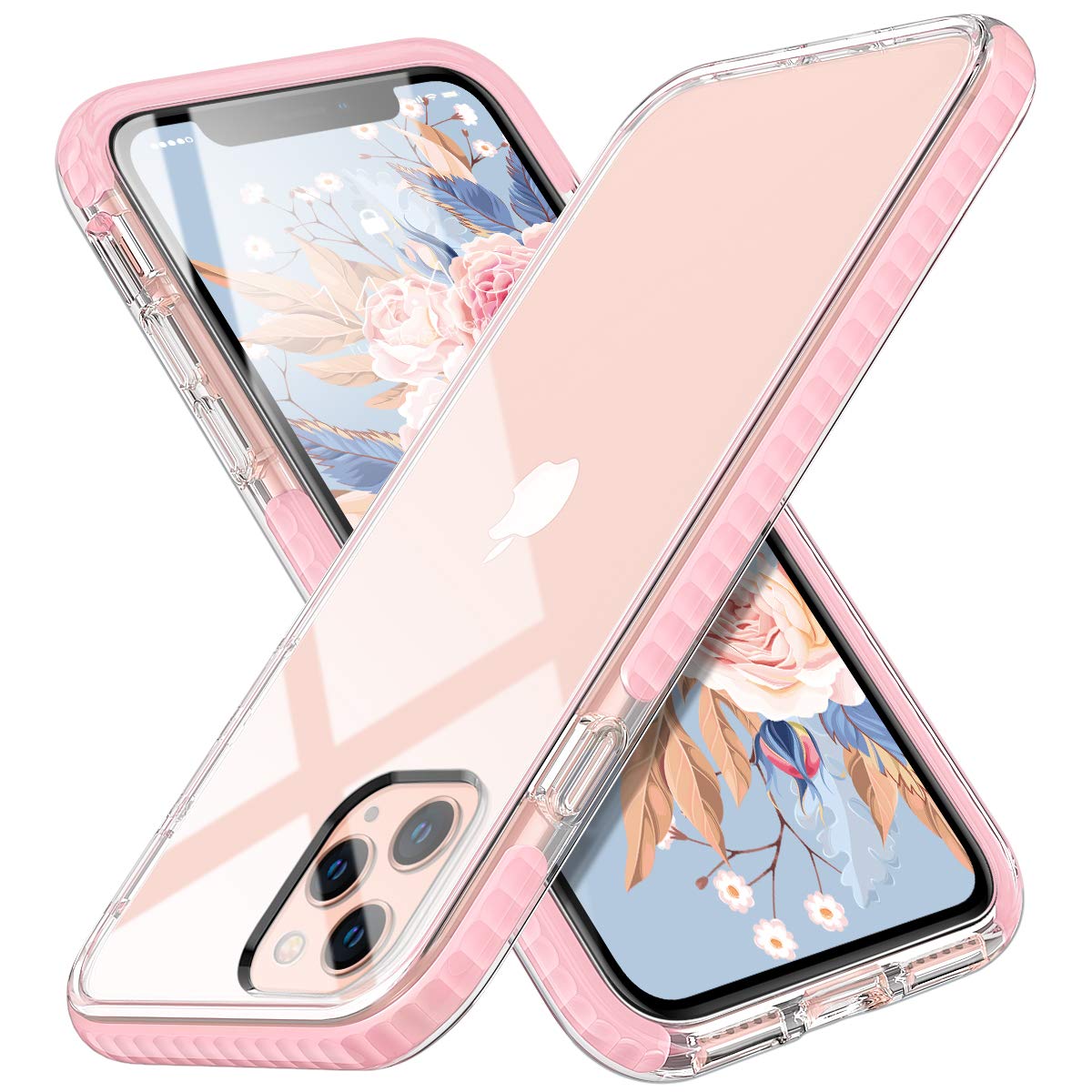 MATEPROX iPhone 11 Pro Max Case - Clear Thin Slim Crystal Transparent Shockproof Bumper Cover for iPhone 11 Pro Max 6.5 Inch (Pink) | Perfect for Daily Protection, Work & Outdoor Activities