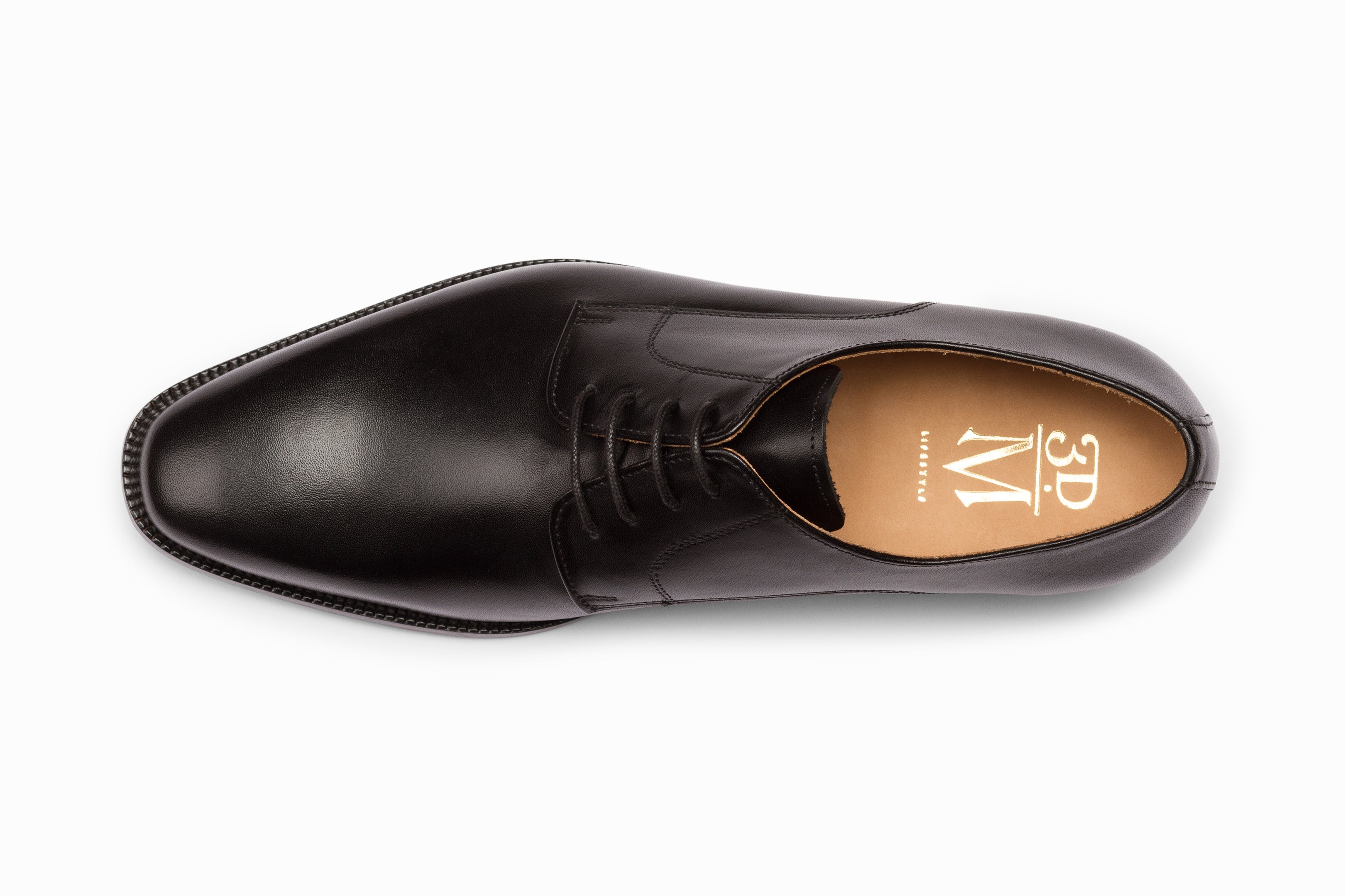 Men's Classic Plain Black Derby Shoes - Stylish & Comfortable Dress Shoes for Business, Office & Formal Occasions