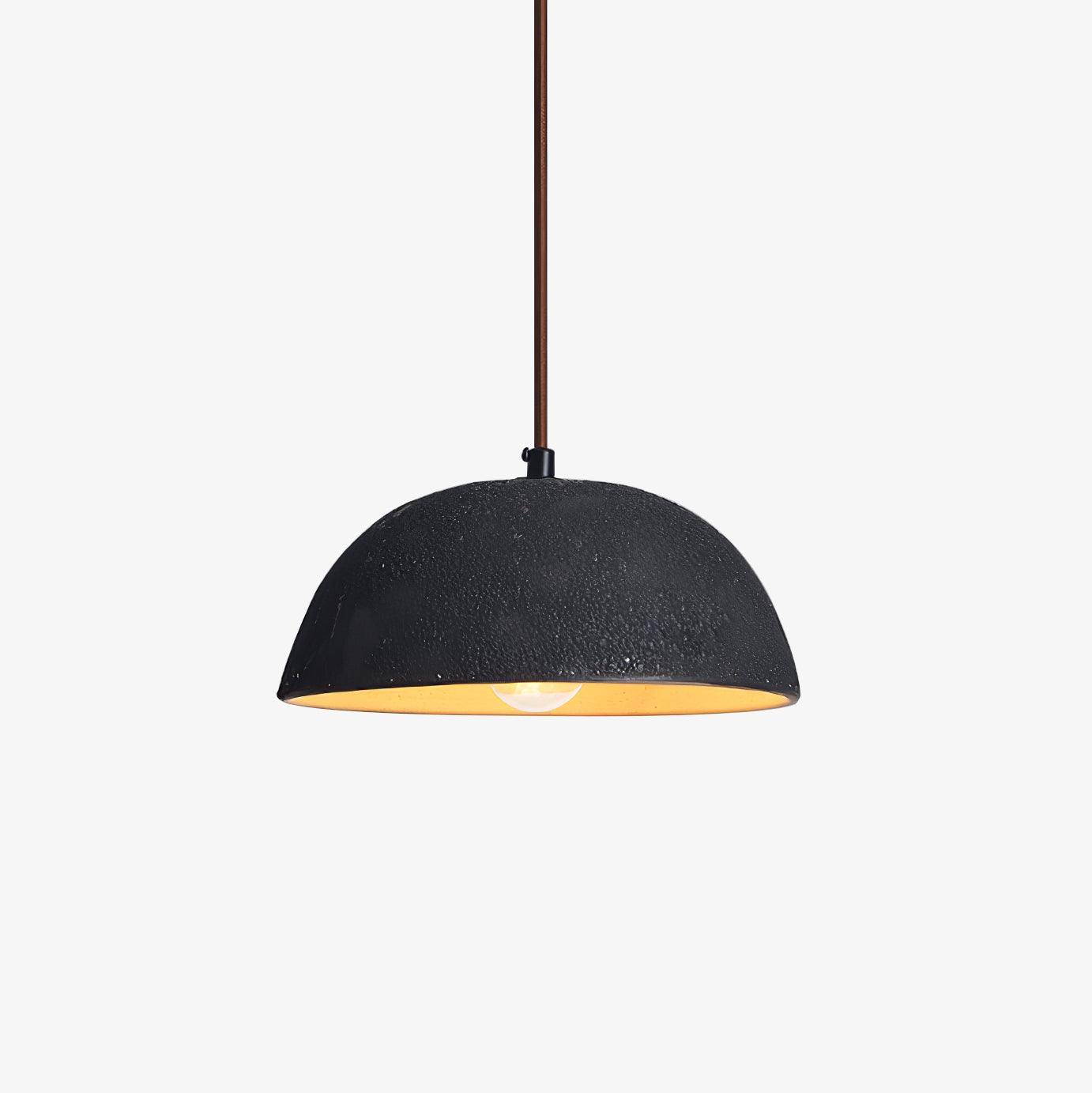 Black Arch Ceramic Pendant Lamp - Modern Handmade Hanging Light Fixture for Living Room, Bedroom, or Dining Area Decoration