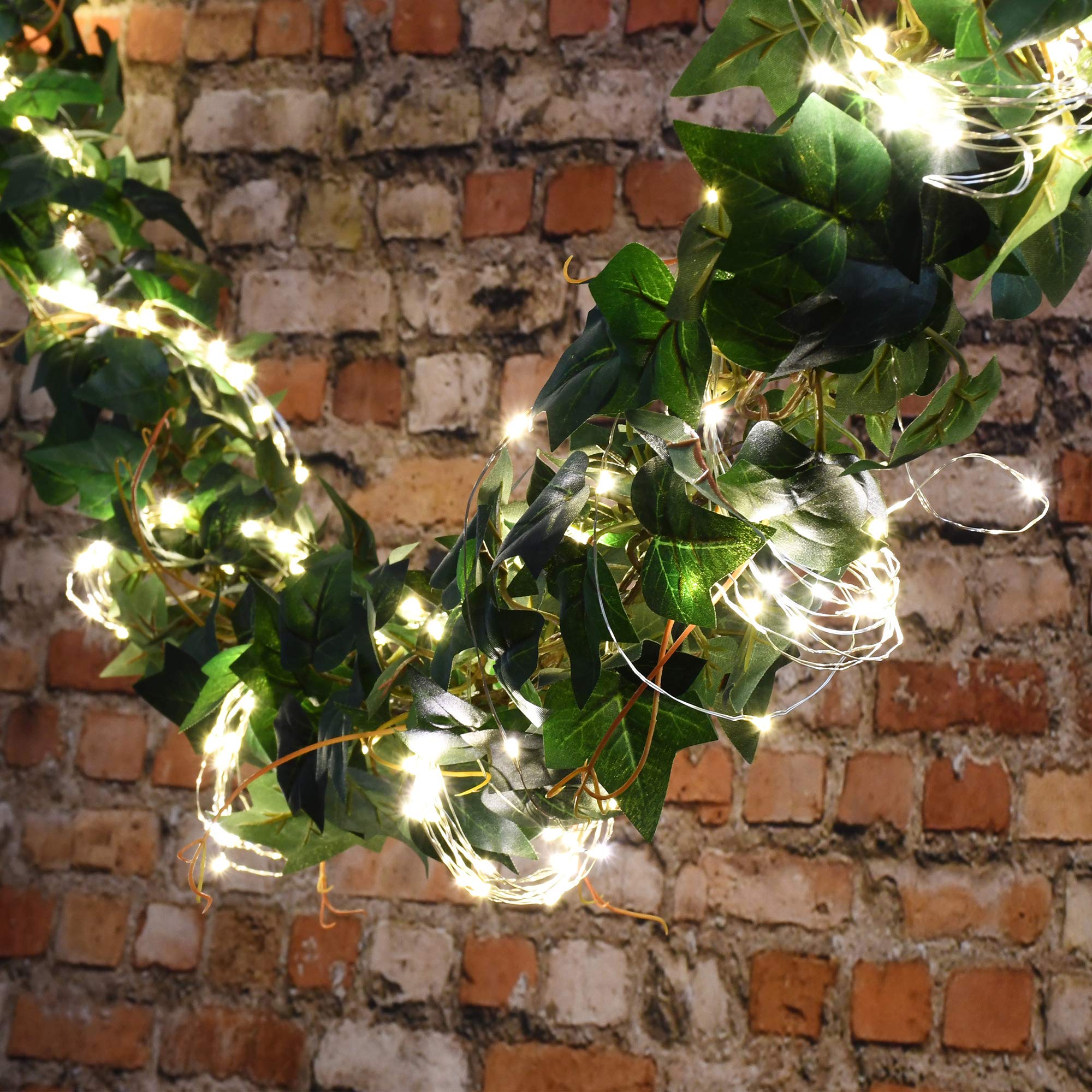 LumaBase Battery Operated Multi Strand Fairy String Lights - 2 Pack White LED Twinkle Lights for Bedroom, Wedding, Party, Garden & Outdoor Decor
