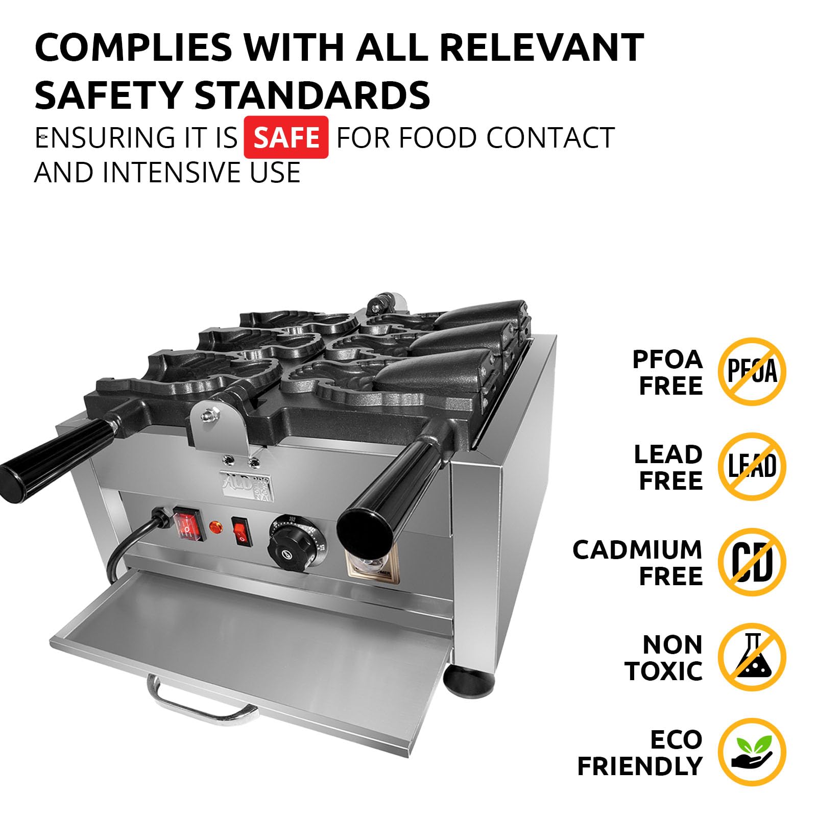 Commercial Electric Japanese Taiyaki Maker Machine - Open Mouth Fish Waffle Iron with Batter Dispenser & Stuffing Scoop for Ice Cream, Red Bean Paste - Perfect for Street Food, Dessert Shops & Home Baking