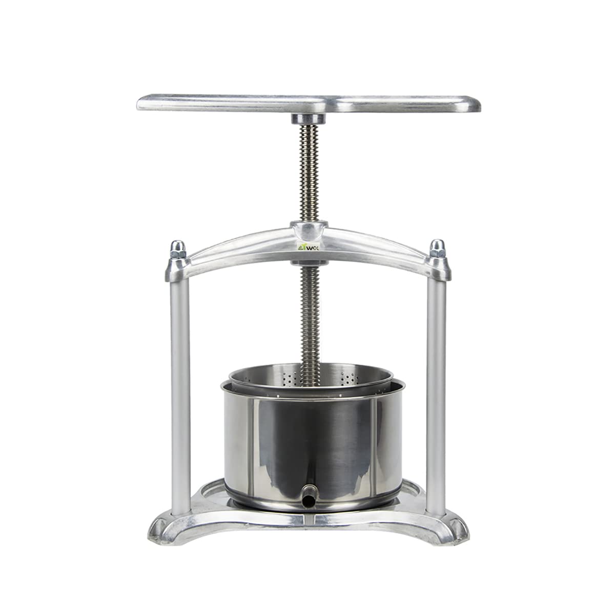 Premium 0.8 Gallon Fruit Wine Press - 100% Natural Juice Extractor for Apples, Carrots, Oranges, Berries & Vegetables | Cheese Making, Tincture Press & Herbal Extraction (Silver) | Perfect for Home Brewing, DIY Juicing & Small Batch Processing
