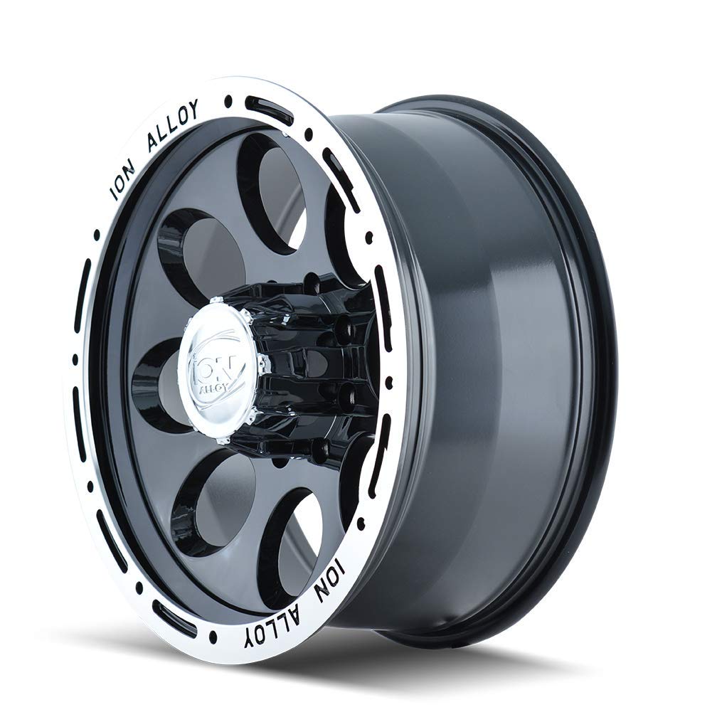 ION Alloy Wheels 174-5885B - Premium 18-Inch Black Machined Rims for Trucks & SUVs - Durable & Stylish for Off-Road & Urban Driving