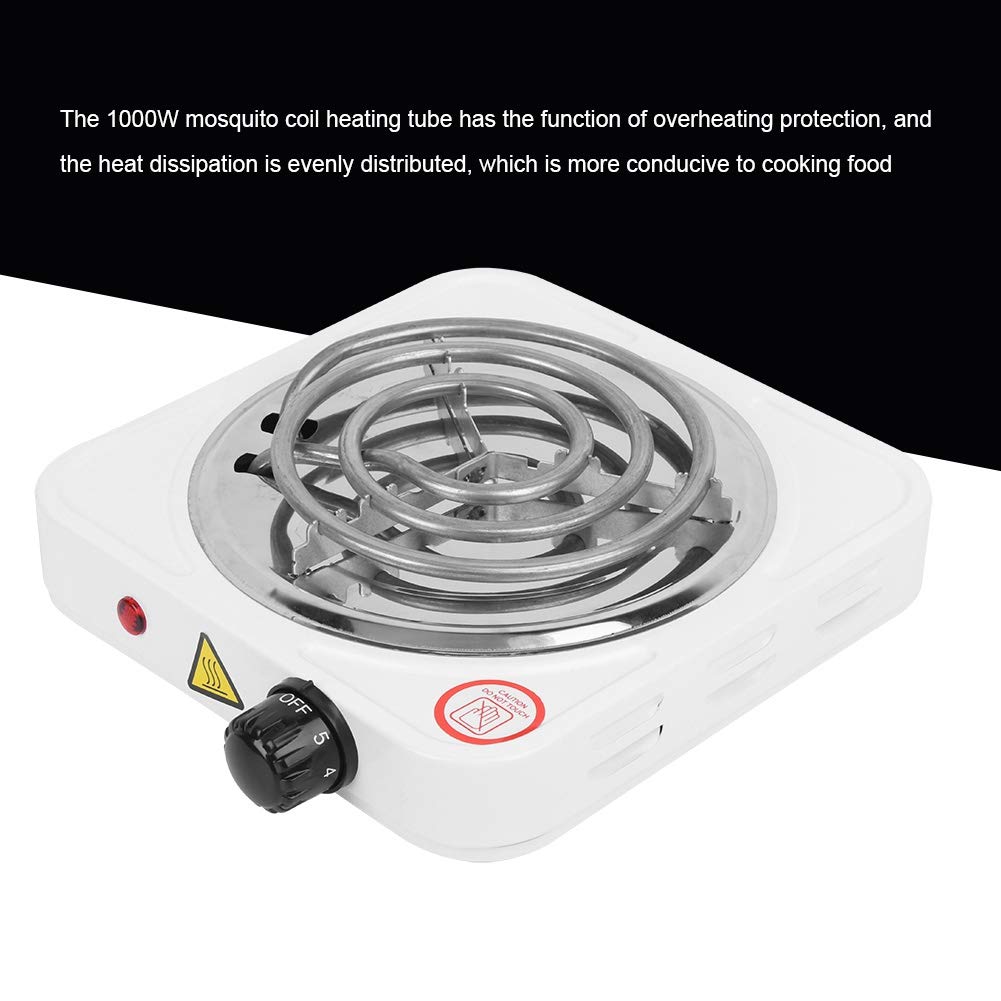 1000W Portable Electric Stove - Stainless Steel Single Burner with US Plug (110V) | Perfect for Small Kitchens, Dorms, Camping & Emergency Cooking