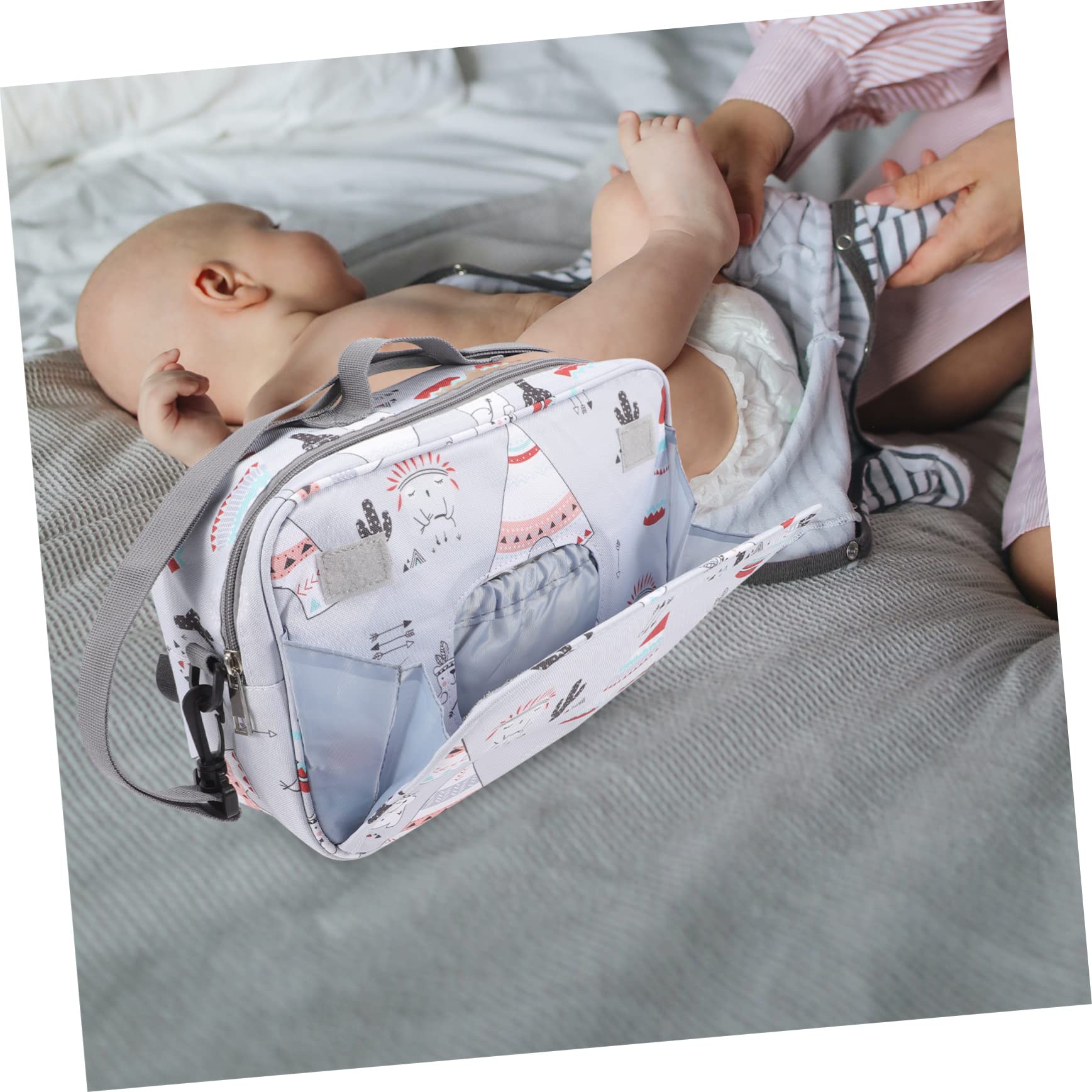 Toyvian 4-Piece Travel Diaper Organizer Set - Waterproof Polyester Diaper Tote Bag & Pouch for Baby Essentials - Perfect for Airplane, Car Trips & On-the-Go Parents