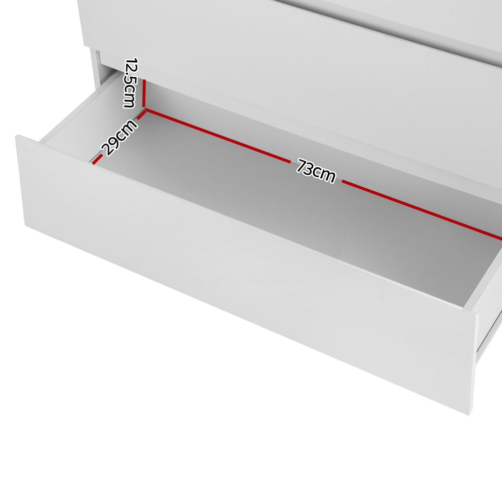6-Drawer Chest of Drawers - PEPE White Dresser for Bedroom, Living Room & Office Storage Furniture