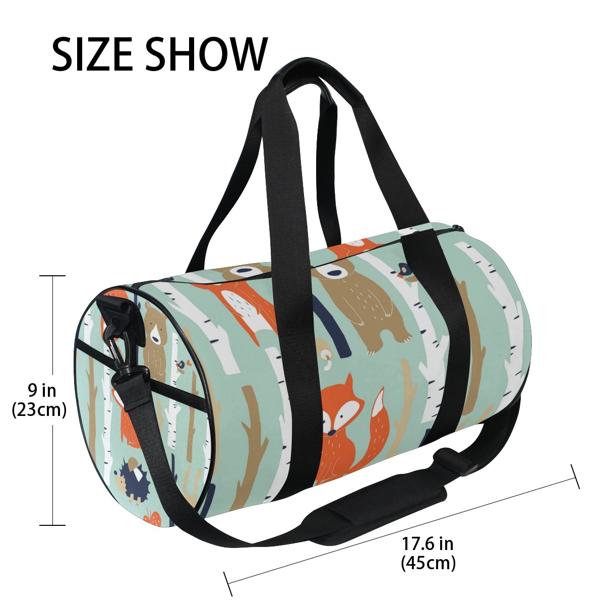 Cartoon Fox Family Duffel Bag - Large Travel Gym Bag for Women & Men, Sports Equipment Storage, Weekend Getaway & Workout Essentials