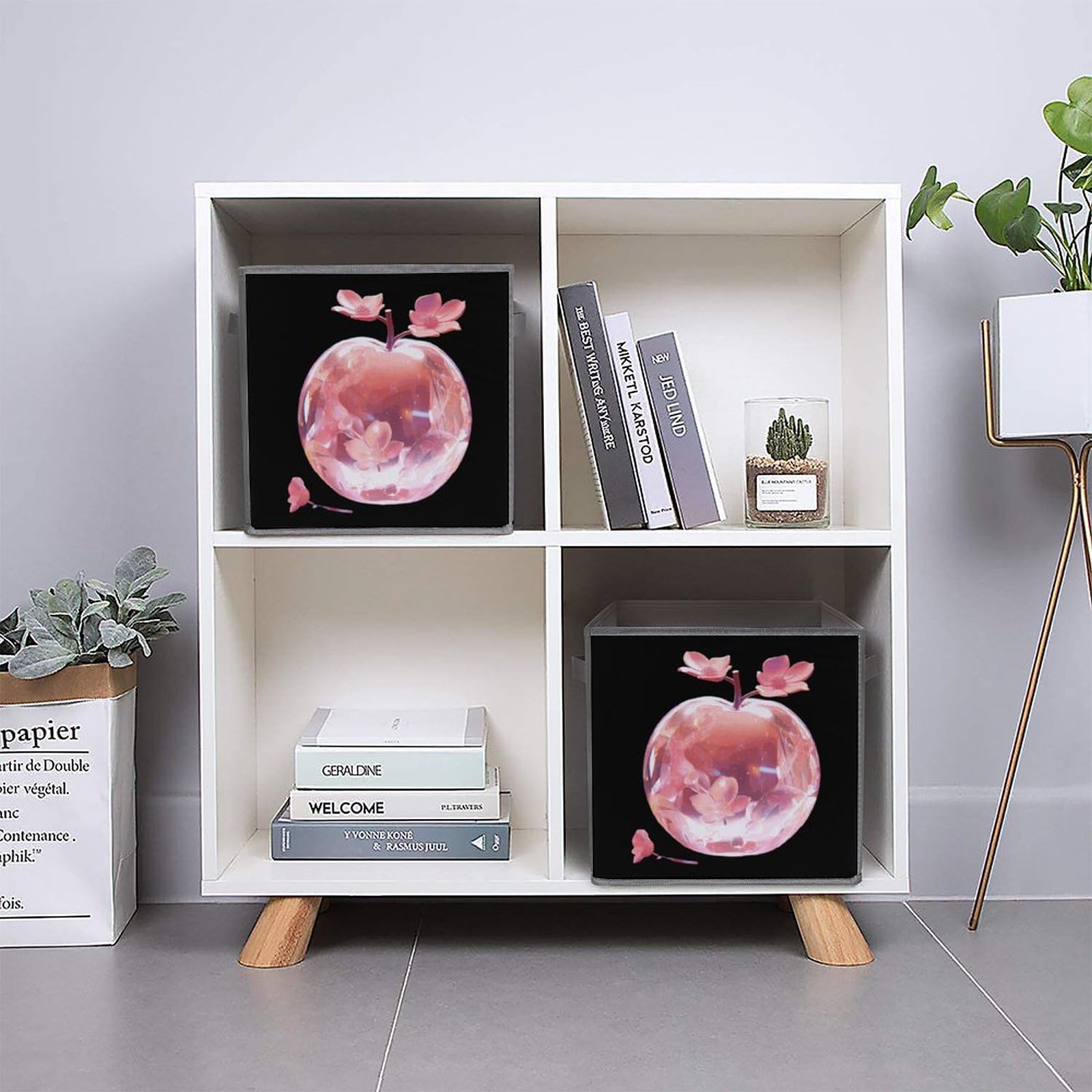 6-Pack Crystal Clear Foldable Storage Cubes with Handles - Square Organizer Bins for Closet, Nursery, Office & Home Organization - Space Saving Storage Baskets for Toys, Books & Clothes