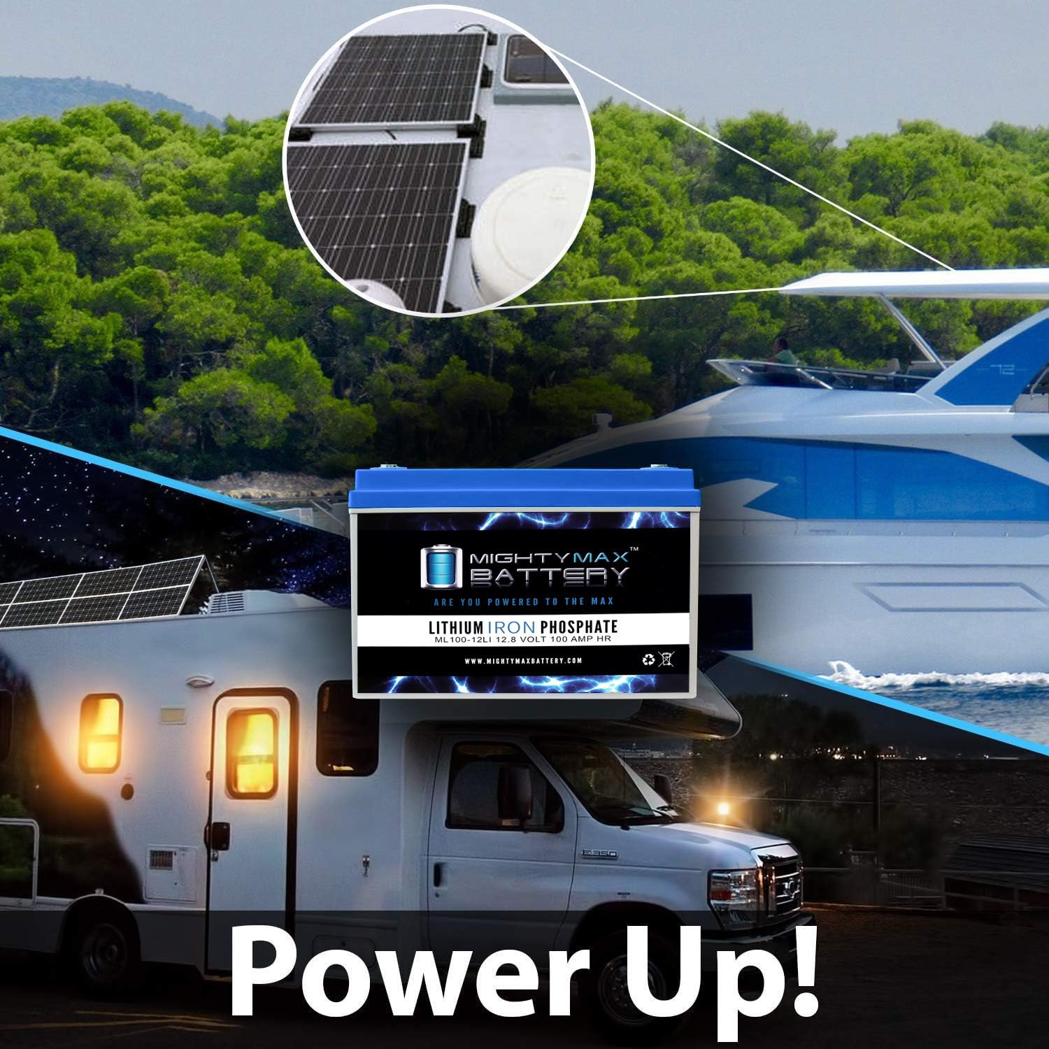 Mighty Max 12V 100AH Lithium Battery - High Performance Deep Cycle Rechargeable Battery for Solar Generators, RVs, Marine & Off-Grid Power - Replacement for Eco-Pro Portable Solar Generator