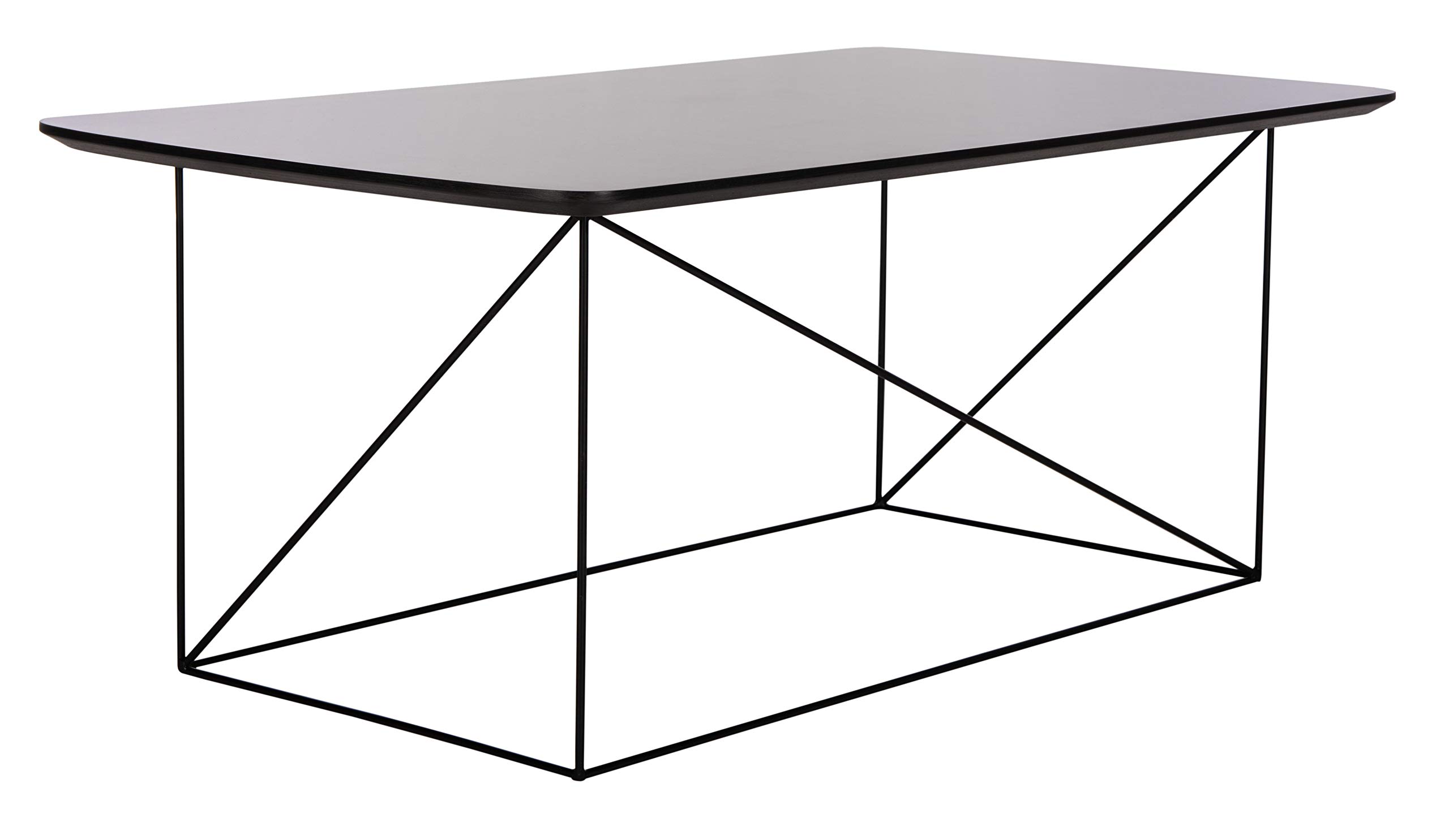 Safavieh Rylee Grey Sandstone & Black Rectangle Coffee Table - Modern Living Room Furniture for Home Decor & Entertainment Areas