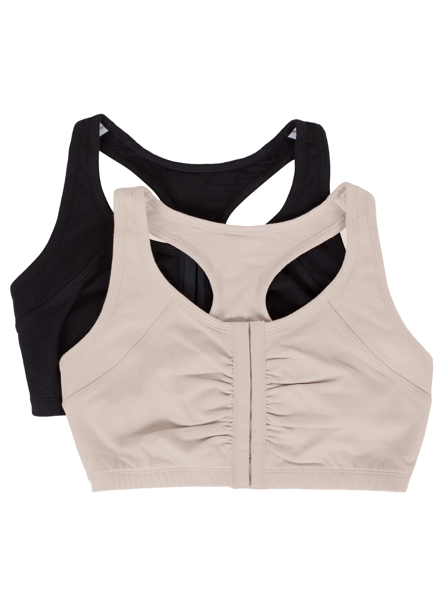 Fruit of the Loom Women's Front Close Built-Up Sports Bra - Comfortable Support for Yoga, Gym & Everyday Wear