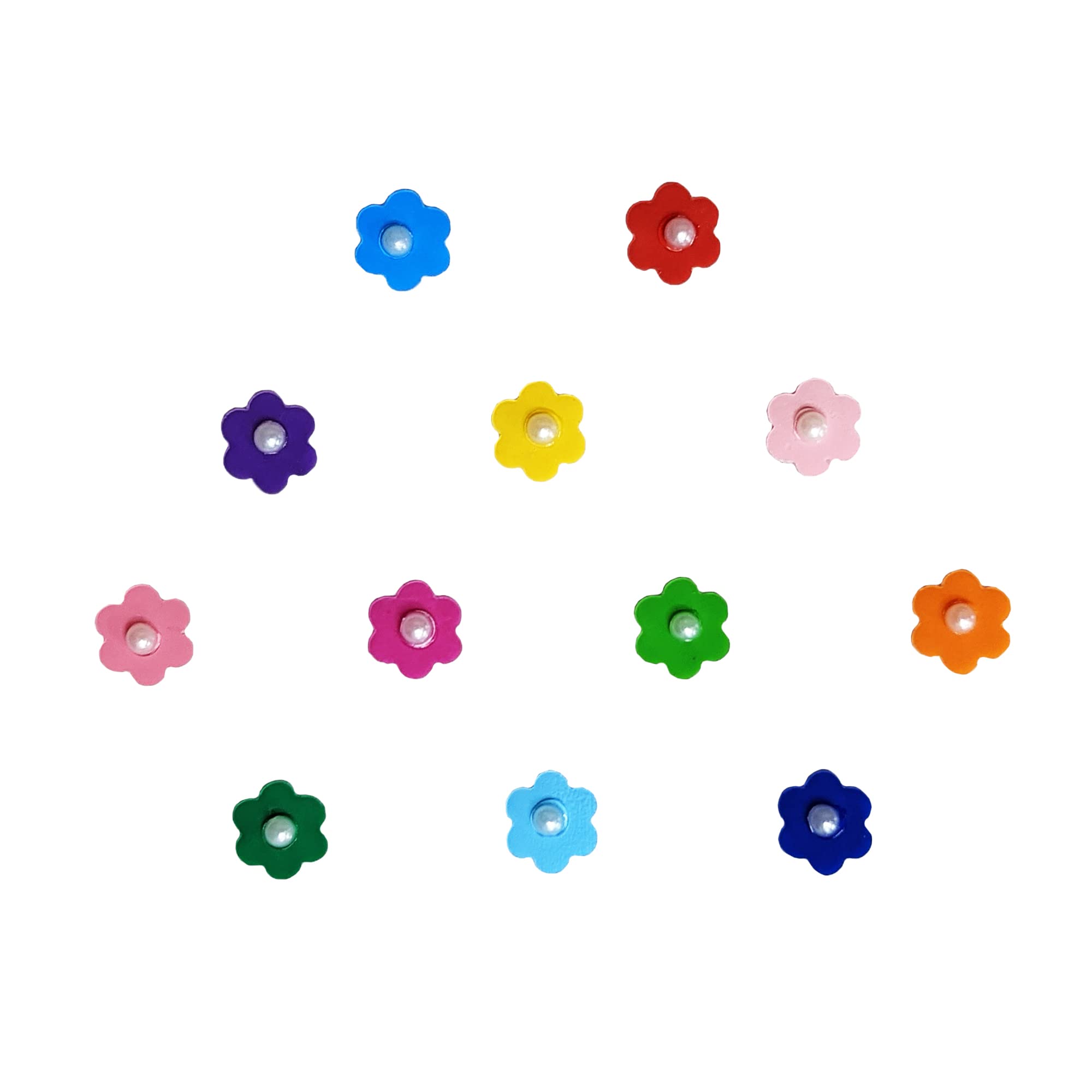 Comet Busters Cute Floral Baby Bindis for Girls - 6mm Kids Face Decoration Stickers (BB010) - Perfect for Birthday Parties, Festivals & Costume Events