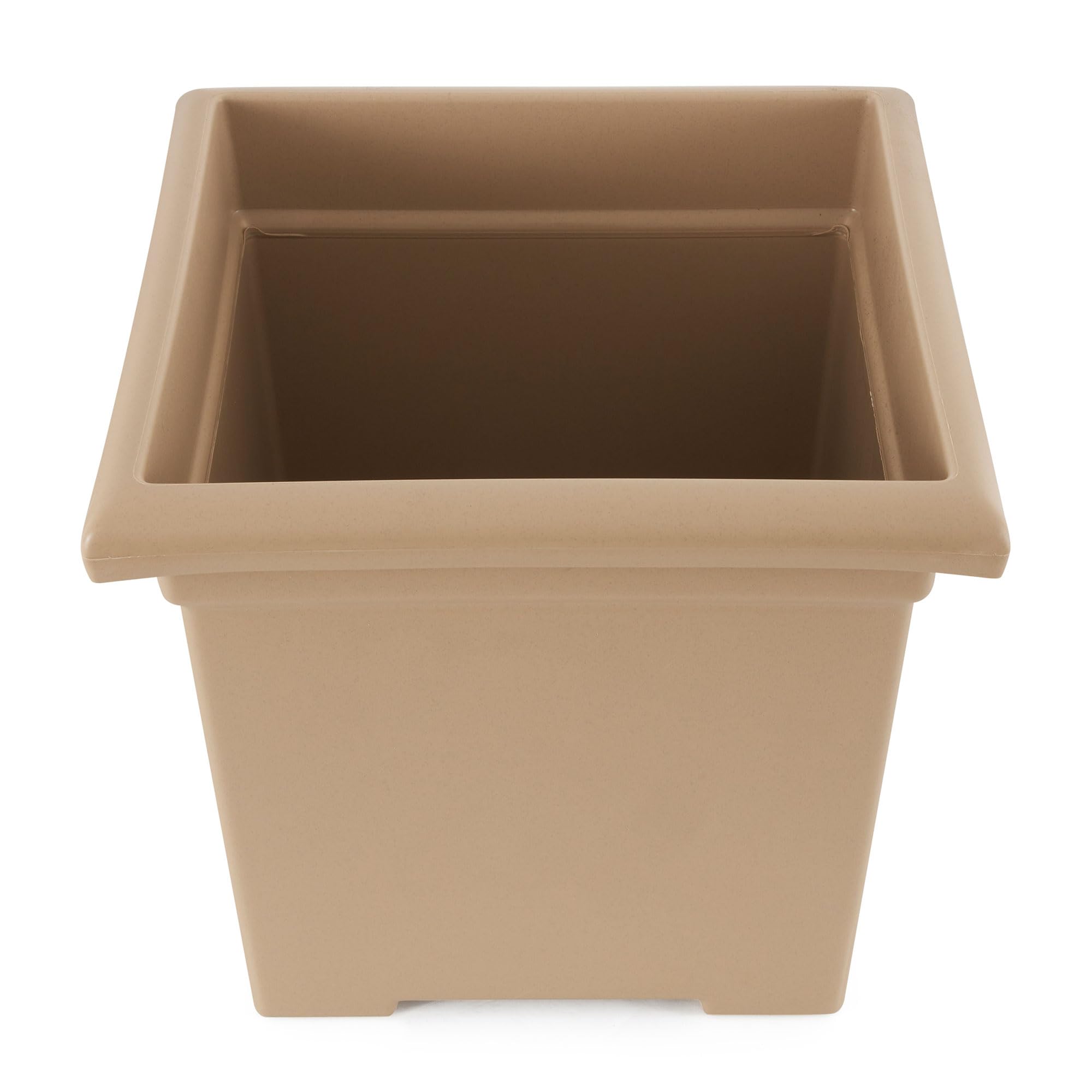 HC Companies 13.25 x 15.5 Inch Square Planter Pot - Indoor/Outdoor Flower Pot for Plants, Vegetables, Succulents - Durable Sandstone Tan (6 Pack) - Perfect for Patio, Garden, Balcony & Home Decor
