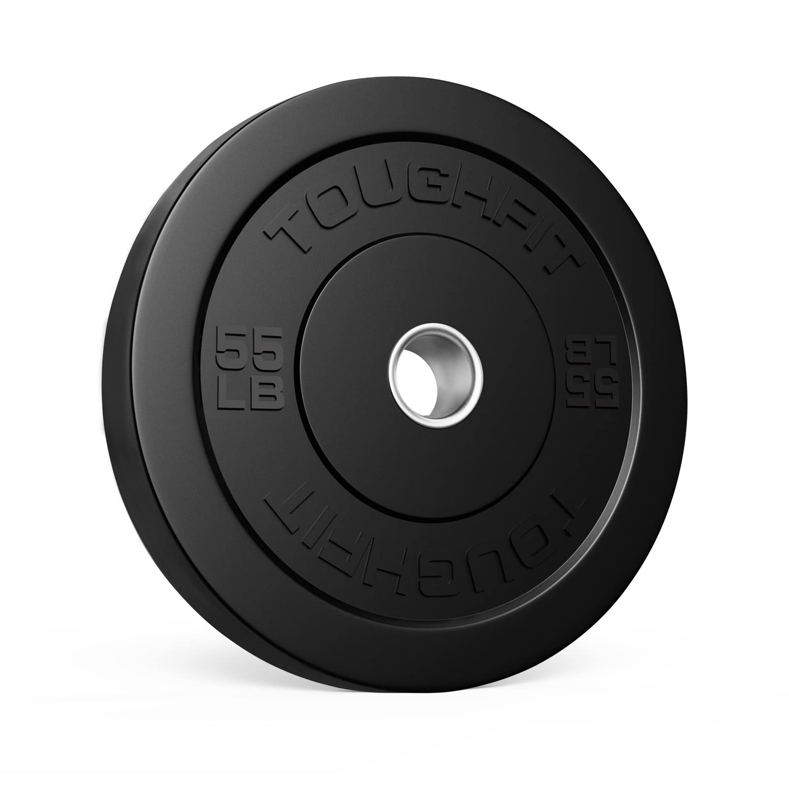 Olympic Bumper Plates with Steel Insert - 2 Inch Rubber Weight Plates for Strength Training & CrossFit - Pure Black (Single, Pair, Set Options) - Perfect for Home Gym, Powerlifting & Functional Fitness Workouts