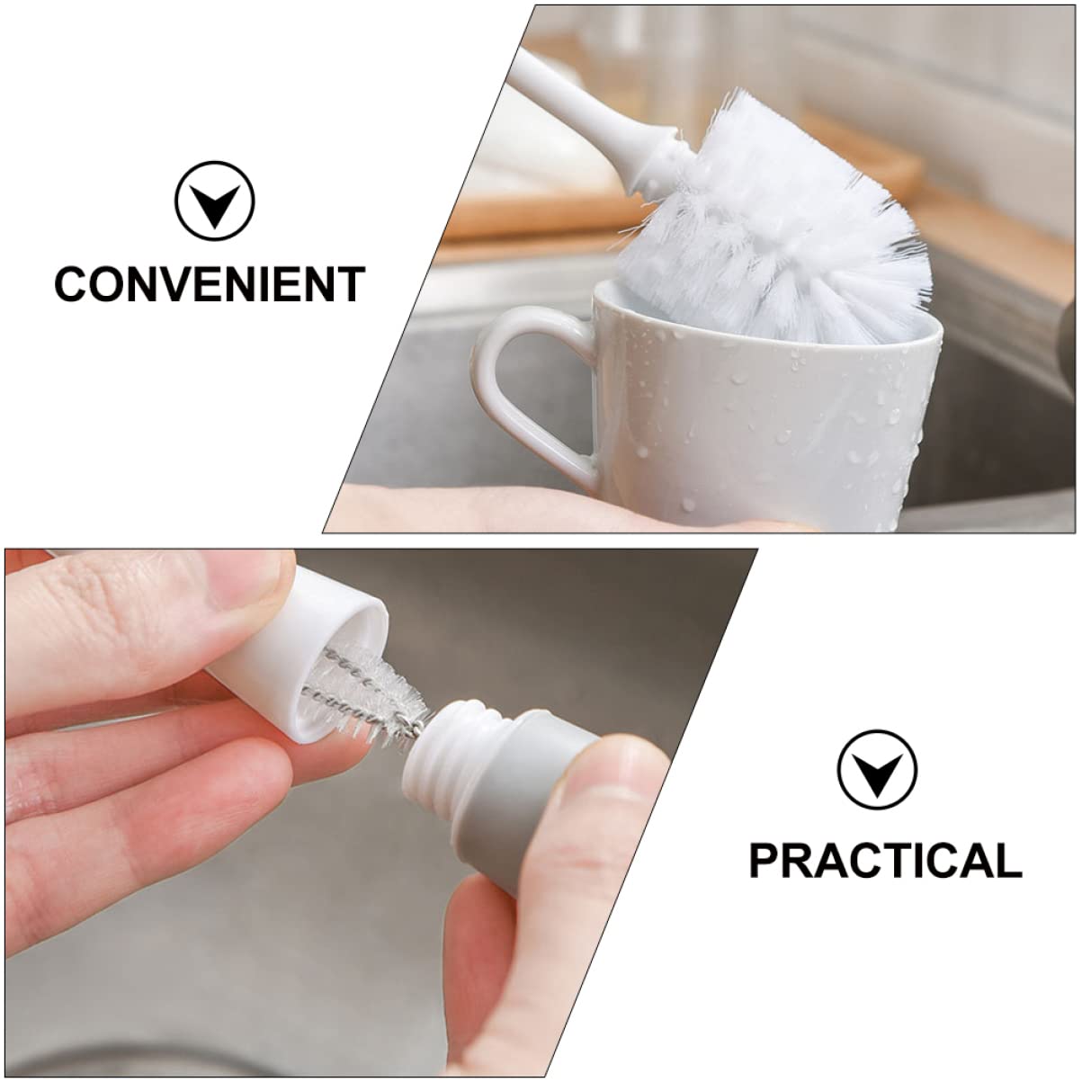 CLISPEED Cup Cleaning Brush - Nylon Multi-Purpose Scrubber for Household, Glass, Bottles & Dishes - Portable & Durable Cleaning Tool for Kitchen, Travel & Camping
