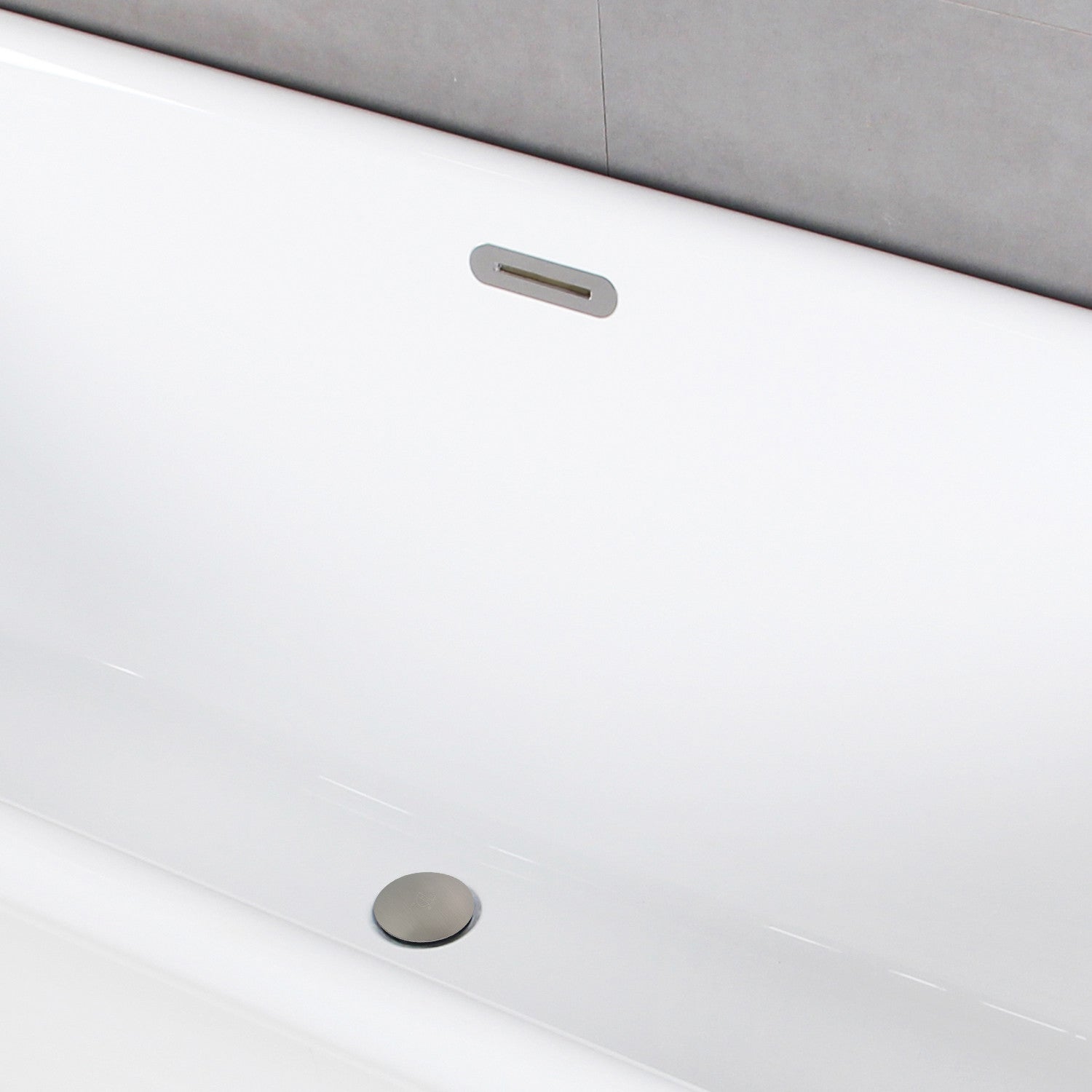 Aqua Eden 67 Inch Acrylic Oval Freestanding Bathtub - Glossy White with Brushed Nickel Drain - Double Ended Soaking Tub for Luxury Bathroom & Spa Relaxation at Home