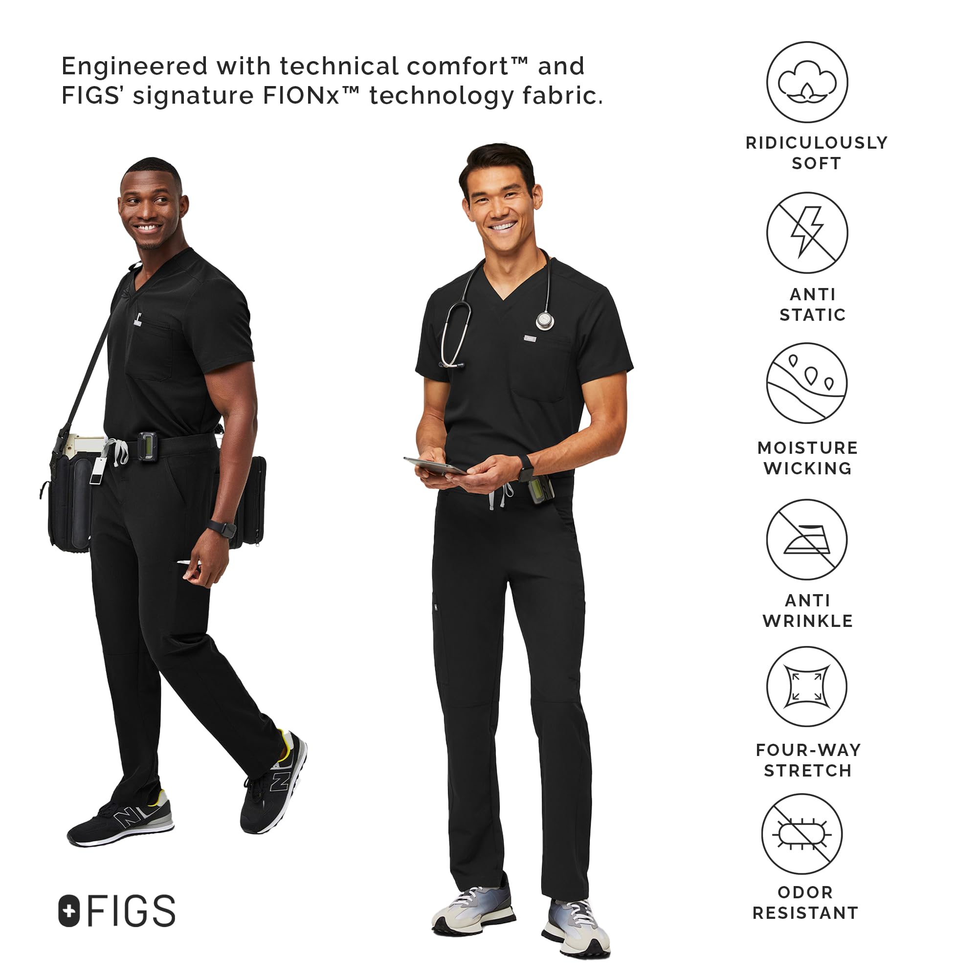 FIGS Axim Cargo Scrub Pants for Men - Classic Fit, Straight Leg, 7 Functional Pockets, 4-Way Stretch Fabric, Anti-Wrinkle Medical Scrubs | Perfect for Doctors, Nurses & Healthcare Professionals